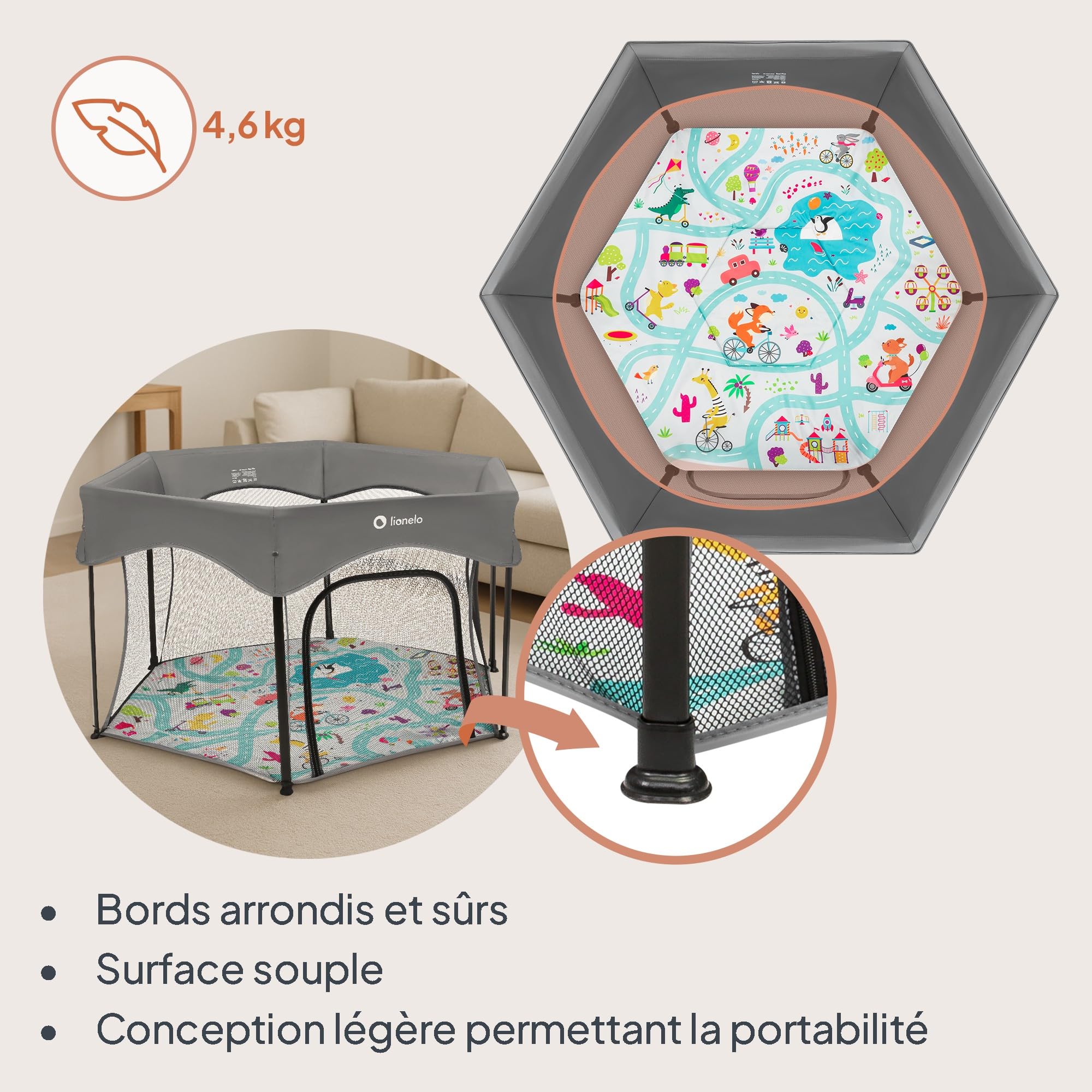 lionelo-roel-plus-parc-b-b-hexagonal-134-cm-entr-e-lat-rale image 7