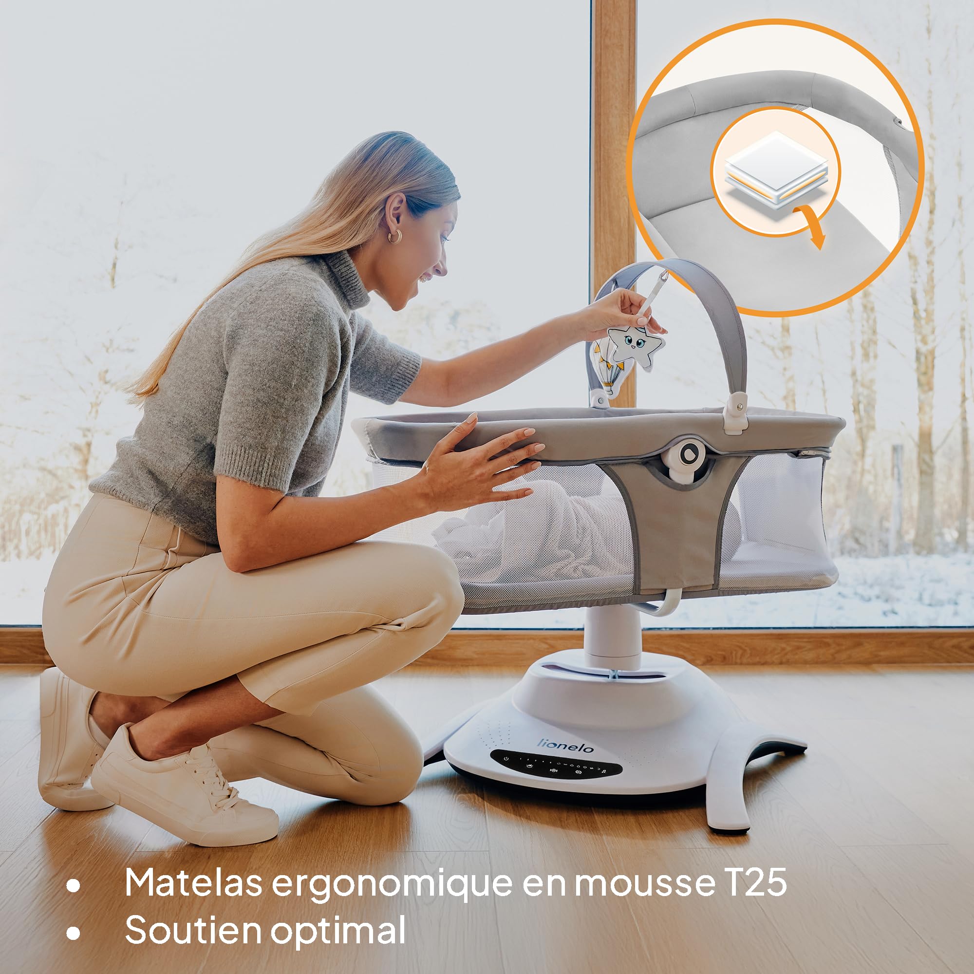 lionelo-bella-set-transat-lectrique-2en1-nacelle-360 image 5