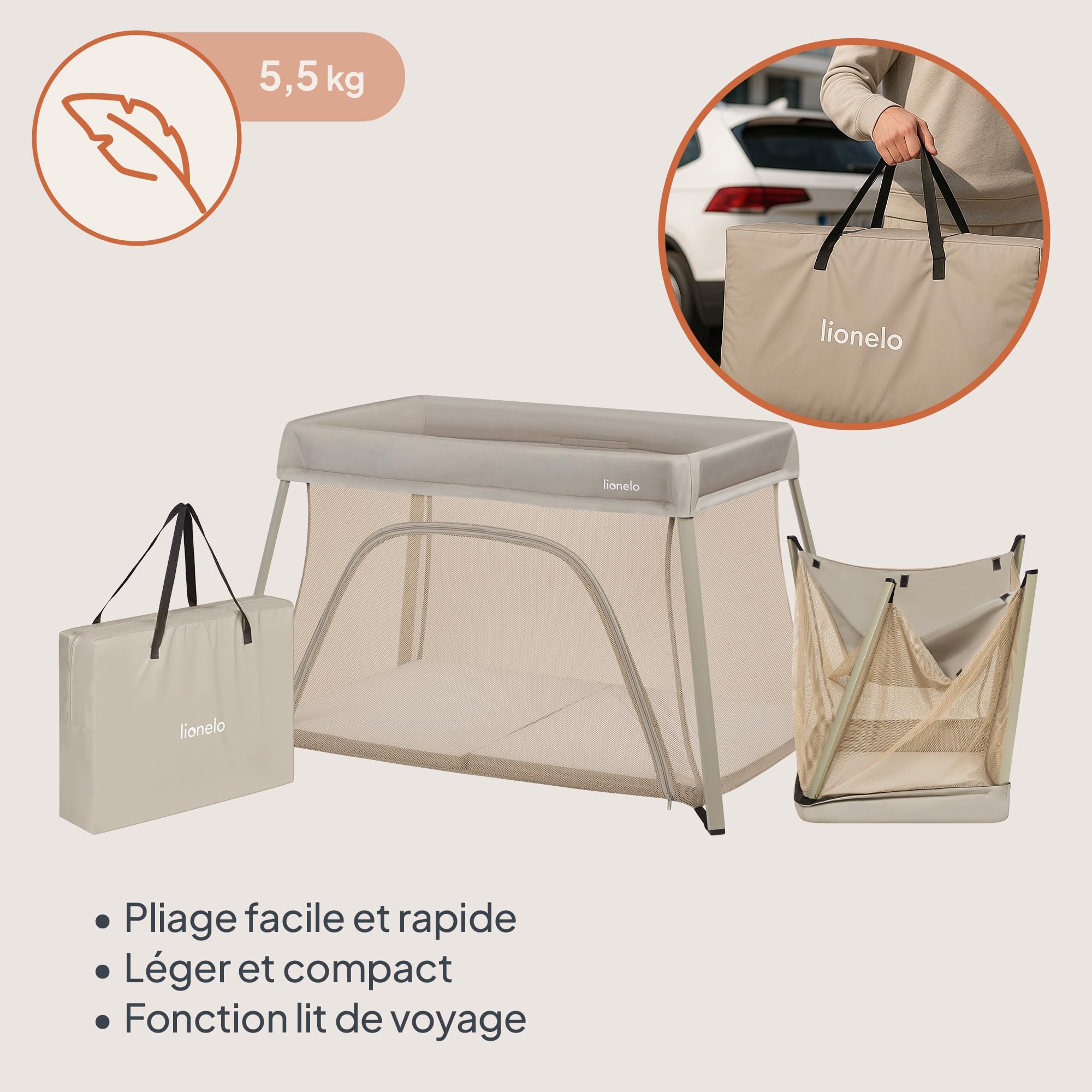 lionelo-alice-lit-de-voyage-3-en-1-beige-15-kg image 4