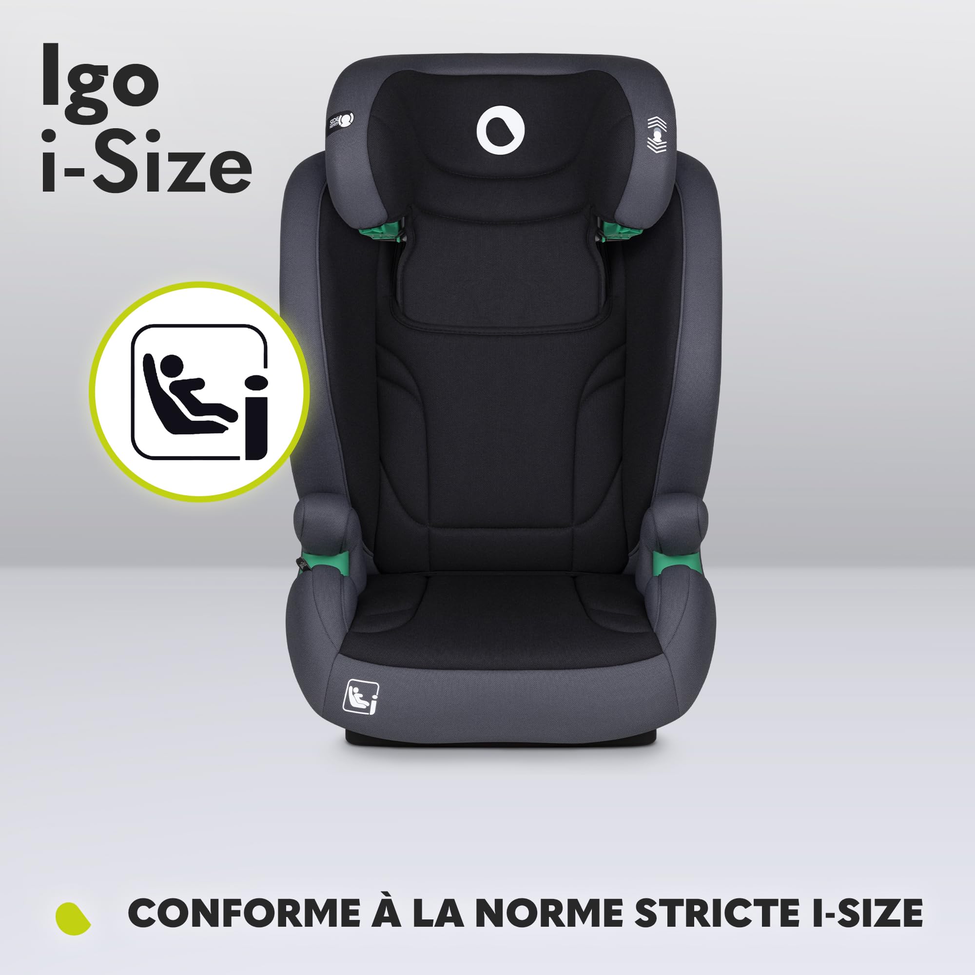 lionelo-igo-i-size-si-ge-auto-gris-100-150-cm-isofix image 4