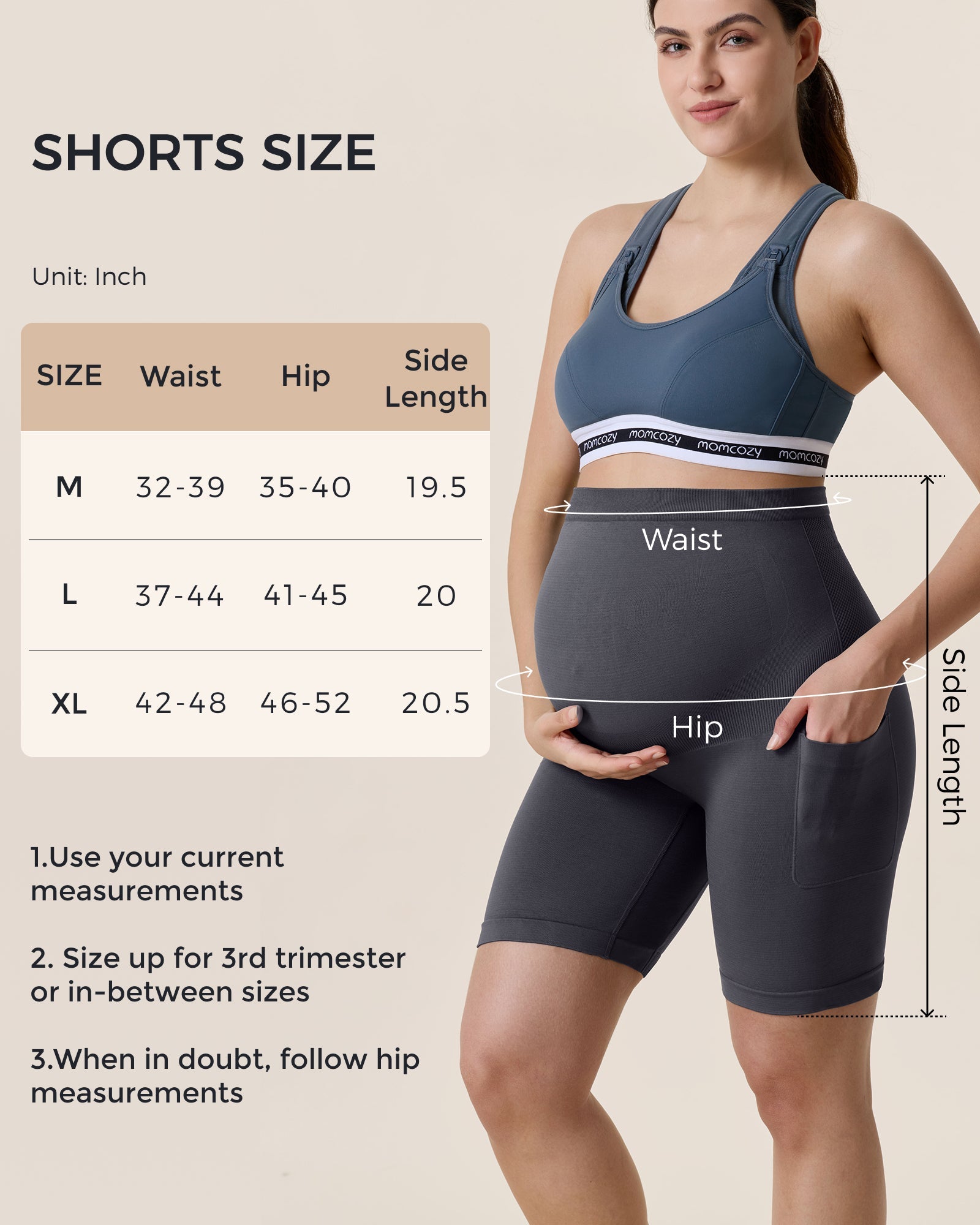 momcozy-m-series-short-grossesse-biker-noir-m-soutien-ventre image 4