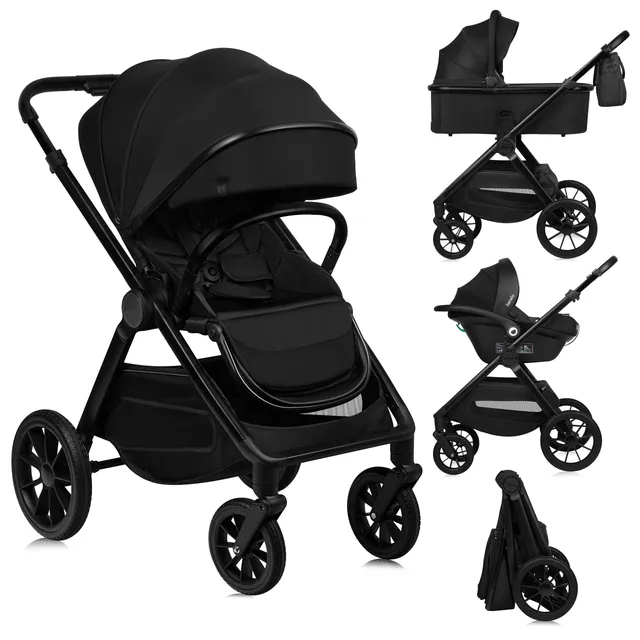 lionelo-layla-poussette-3en1-noire-nacelle-si-ge-auto-i-size image 1