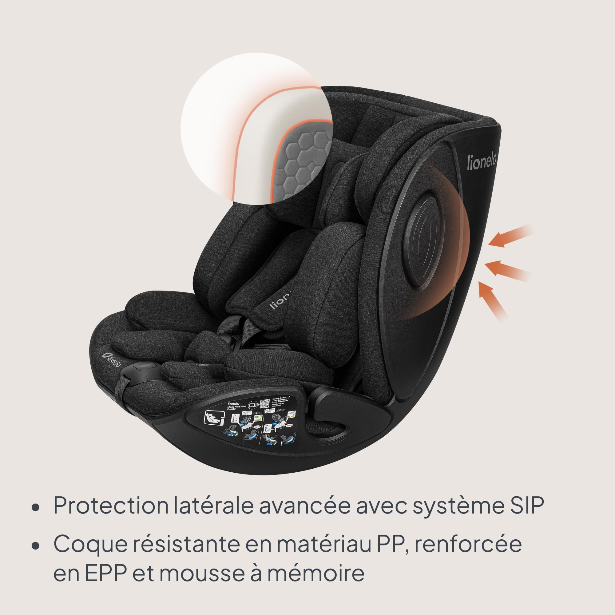 lionelo-moxie-next-i-size-si-ge-auto-40-105-cm-noir image 8