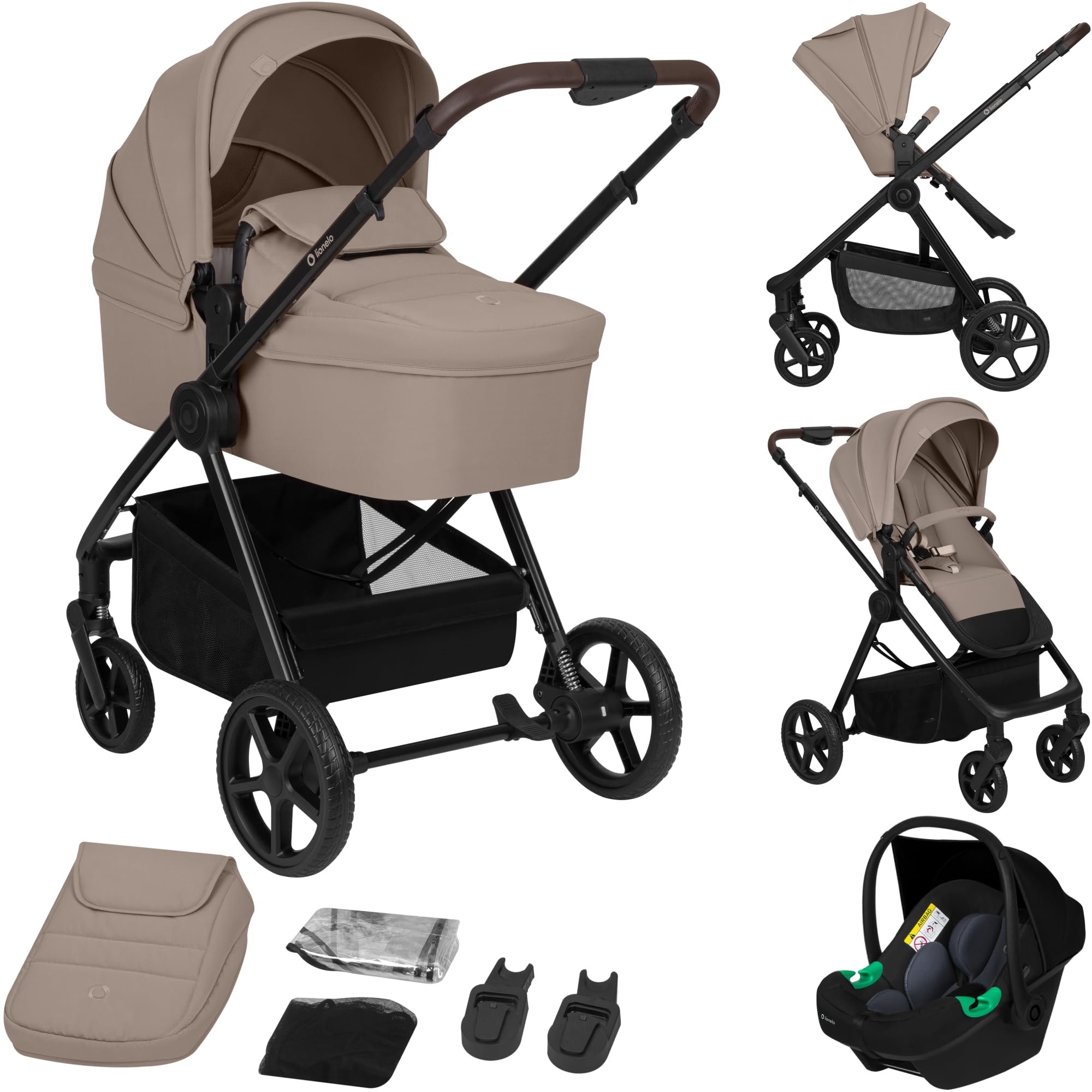 lionelo-greet-poussette-3-en-1-beige-nacelle-si-ge-auto image 1