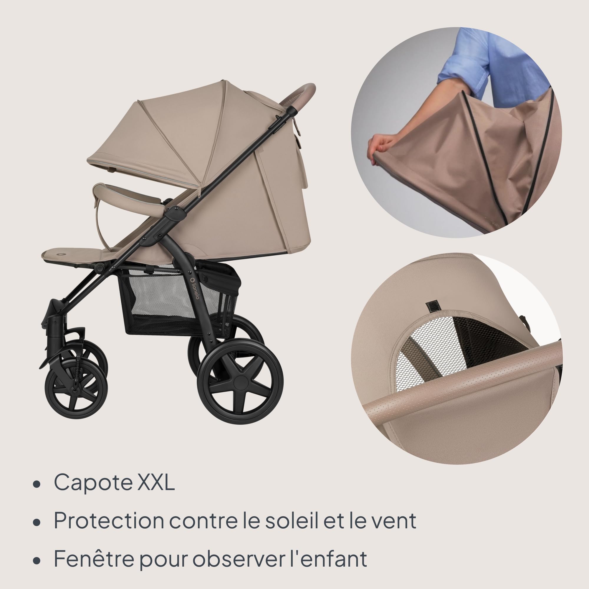 lionelo-annet-plus-poussette-beige-auvent-xxl-22-kg image 4