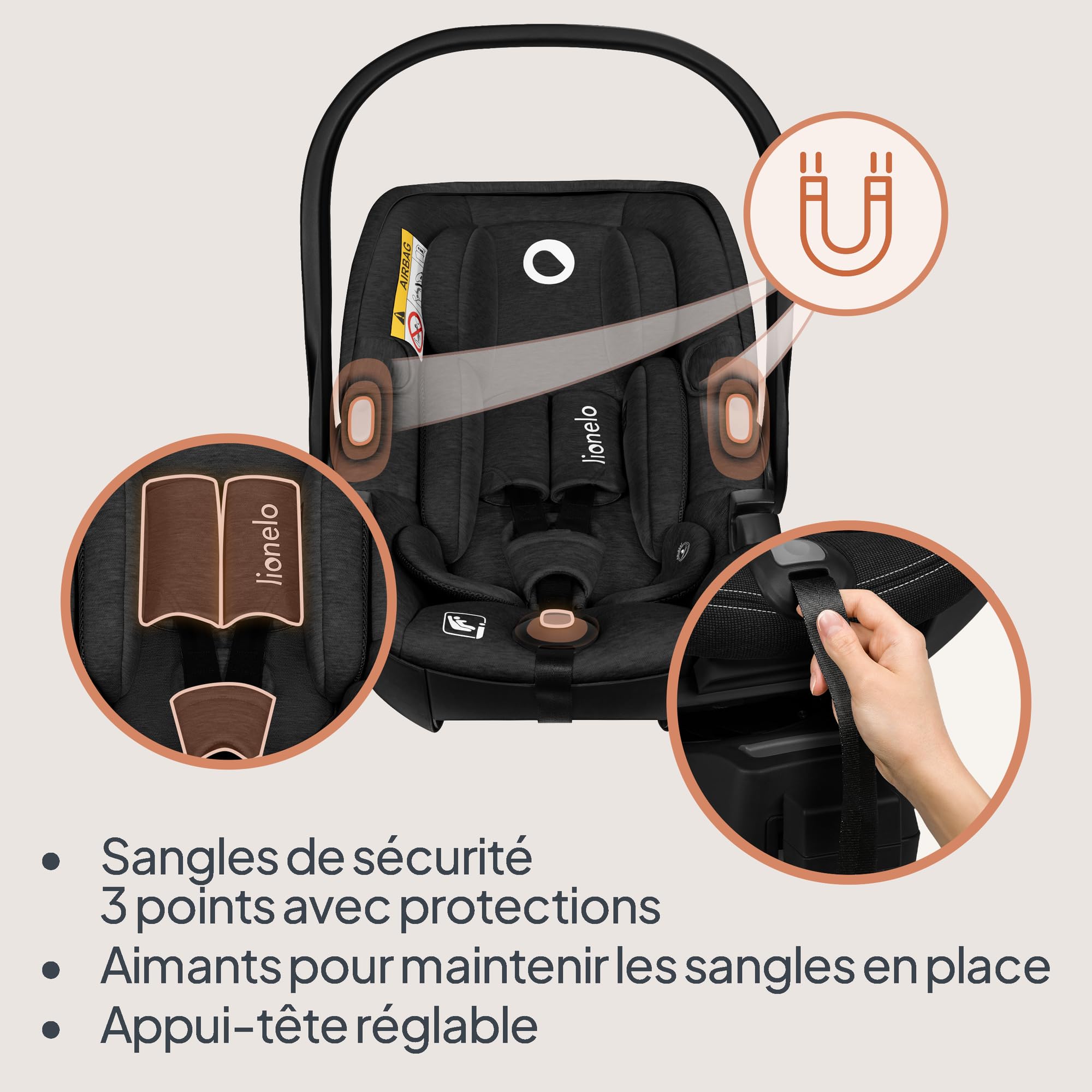 lionelo-moxie-i-size-si-ge-auto-black-dos-la-route image 5