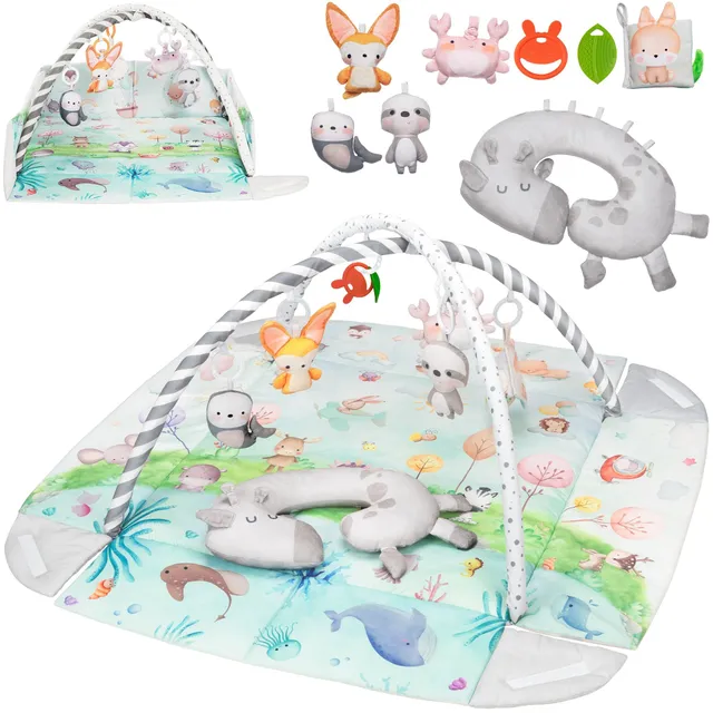 lionelo-anika-natural-tapis-d-veil-bambou-8-jouets-natural image 1