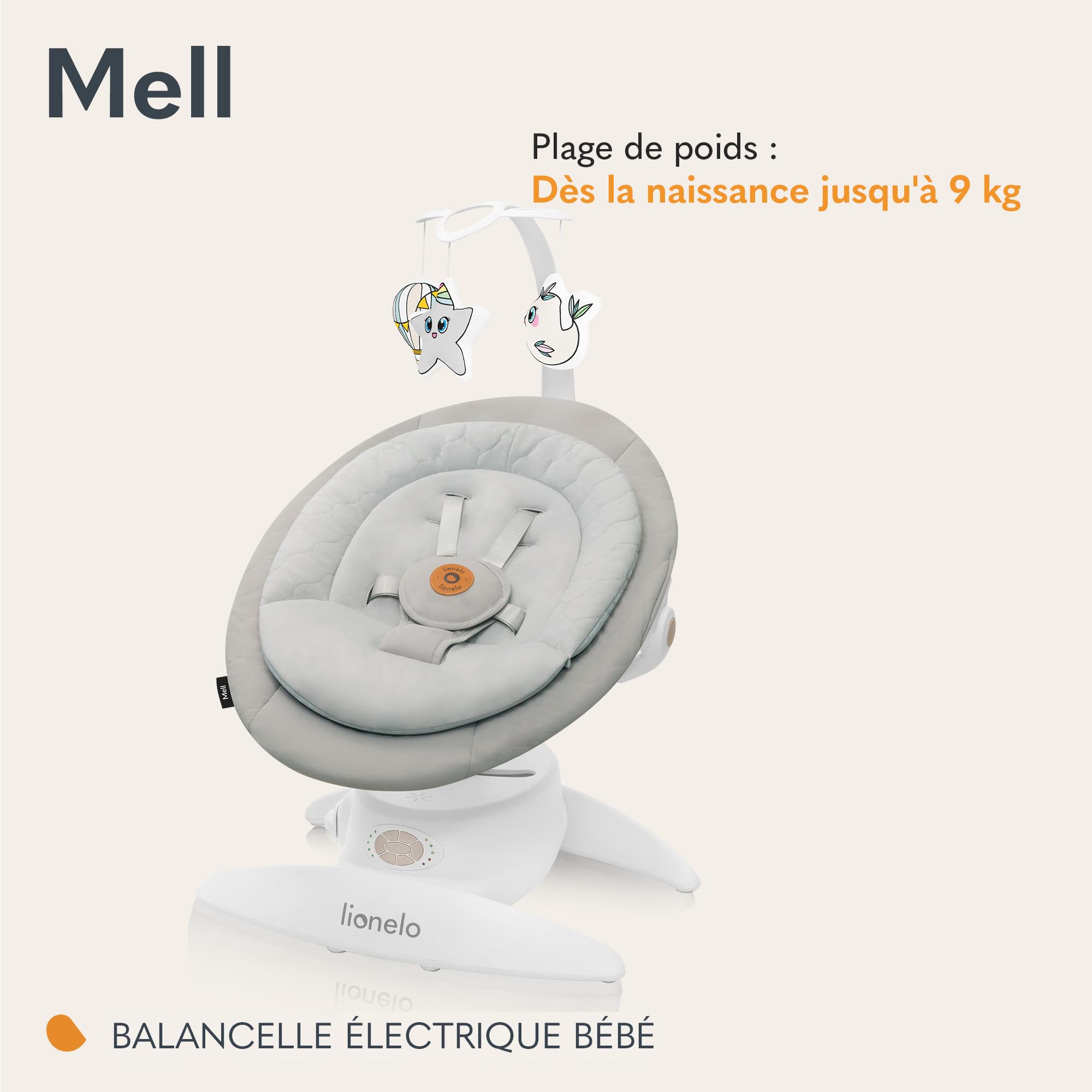 lionelo-mell-transat-b-b-lectrique-beige-360-bluetooth image 2