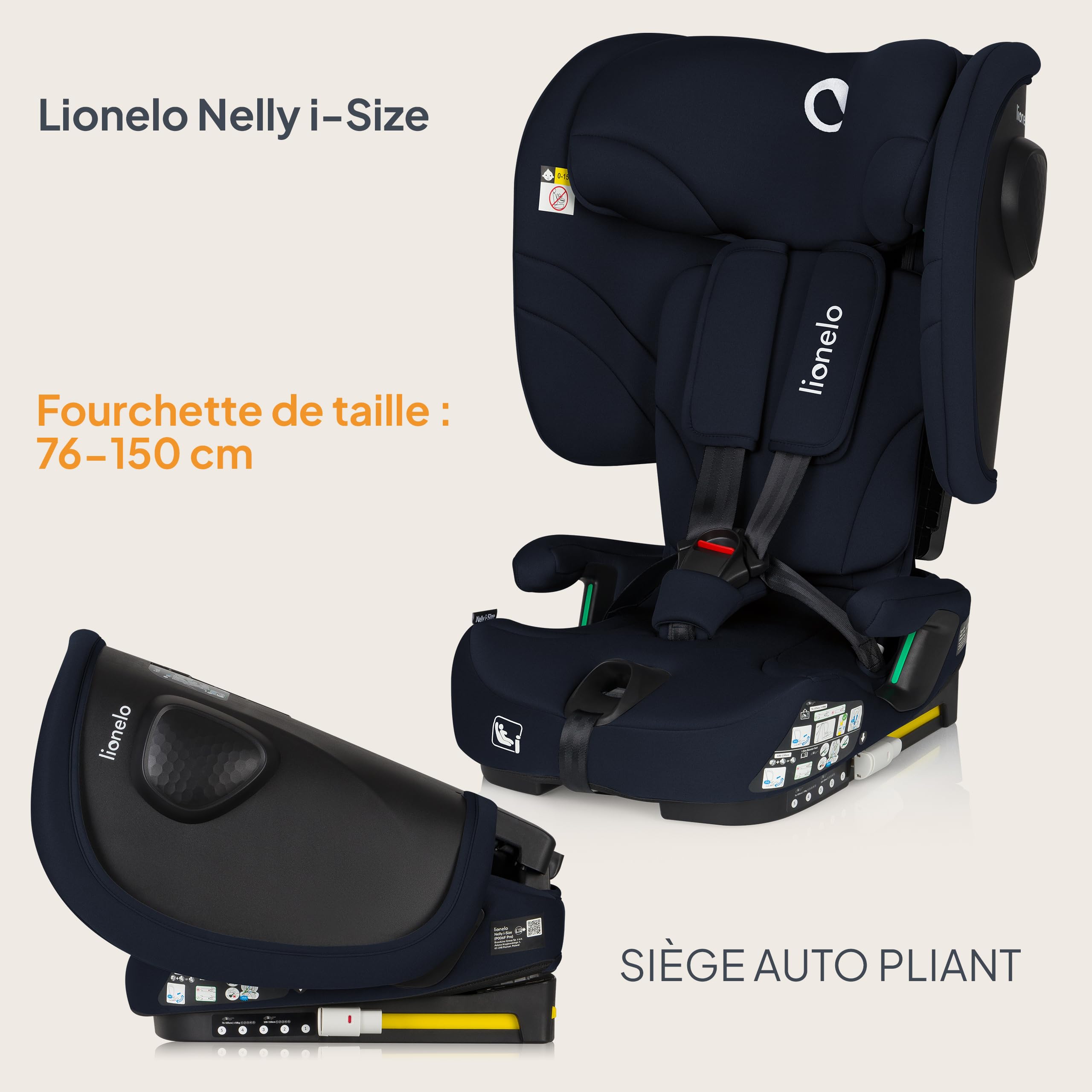 lionelo-nelly-i-size-si-ge-auto-pliable-bleu-76-150-cm image 2