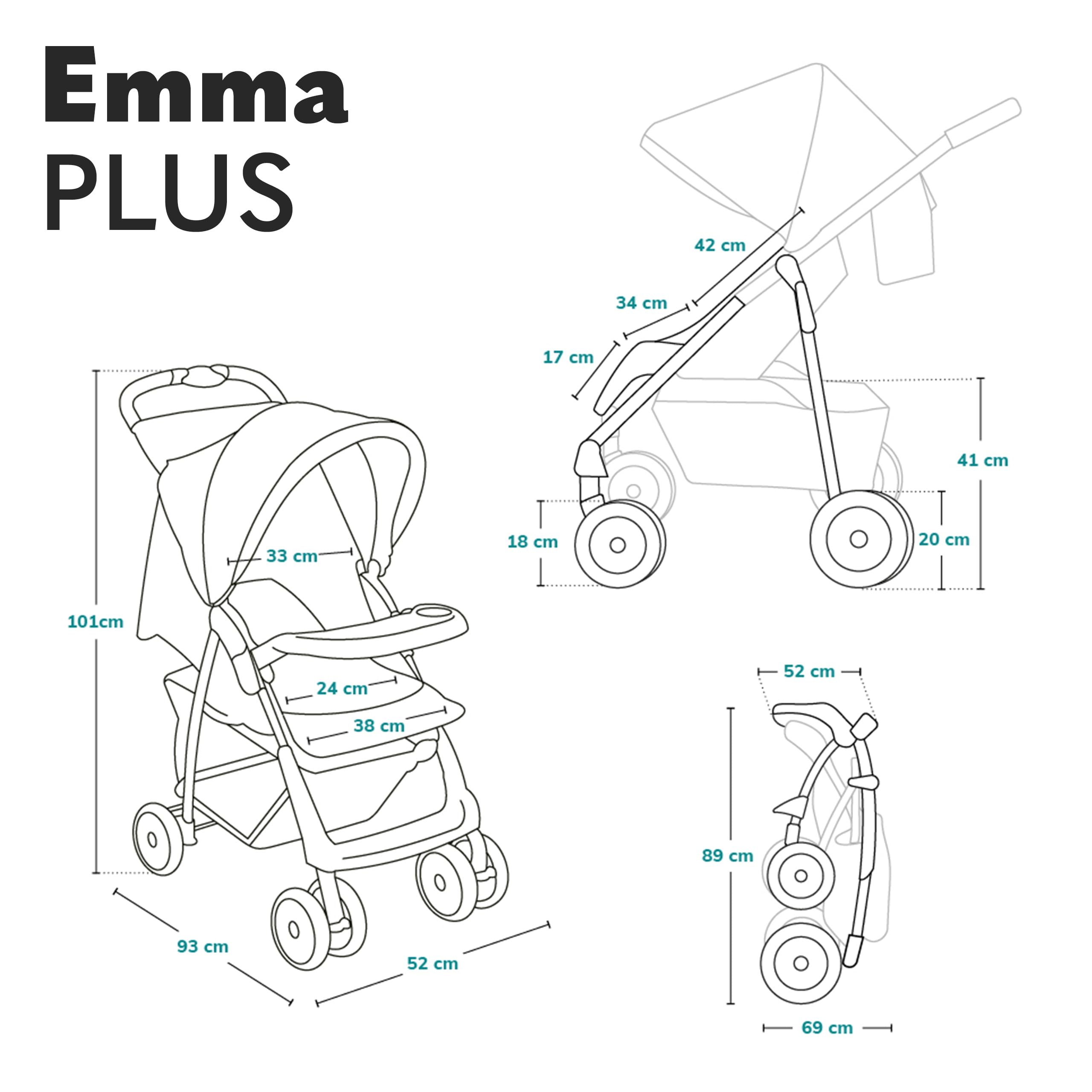 lionelo-emma-plus-poussette-b-b-stone-15-kg-position-allong-e image 8