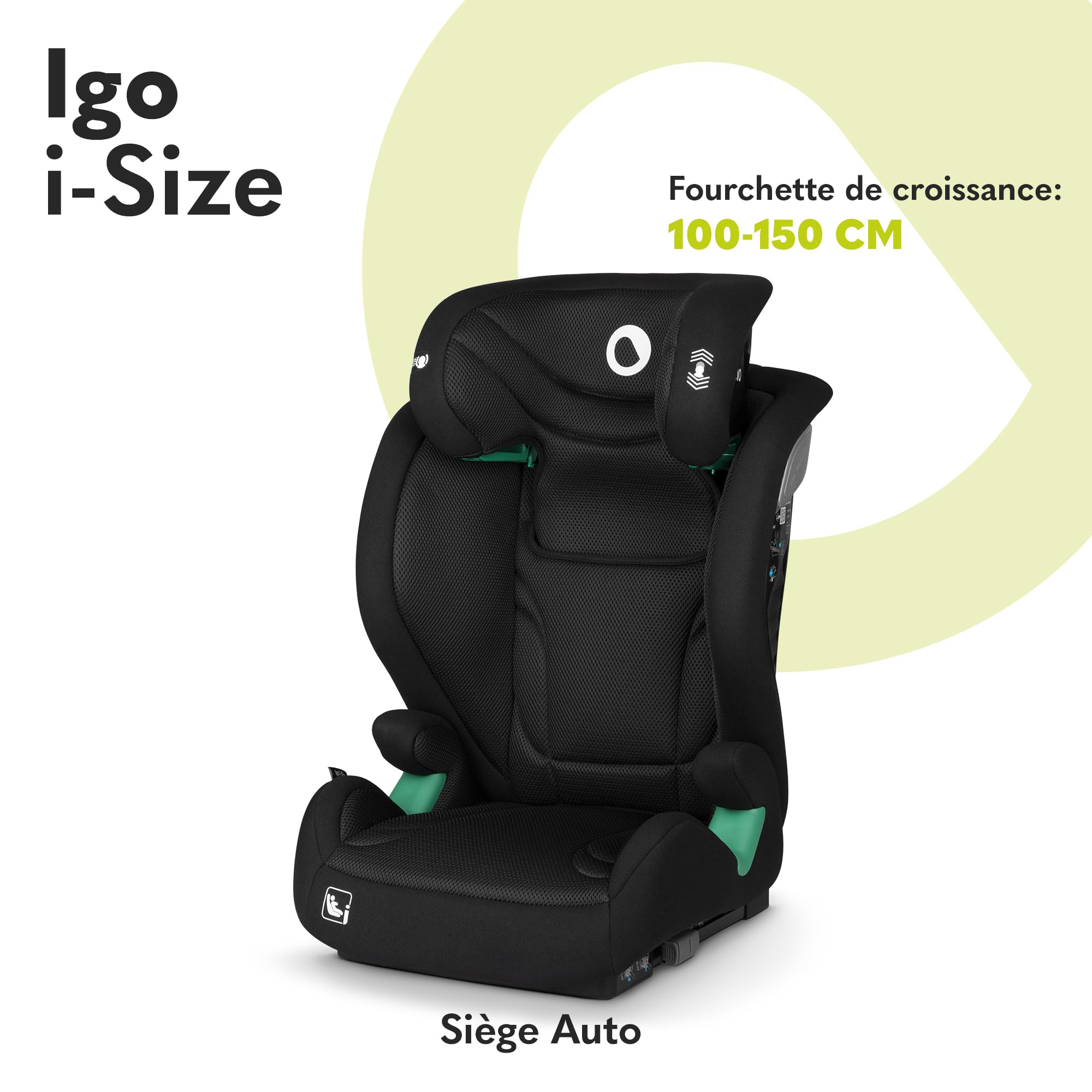 lionelo-igo-i-size-si-ge-auto-noir-100-150-cm-isofix image 2