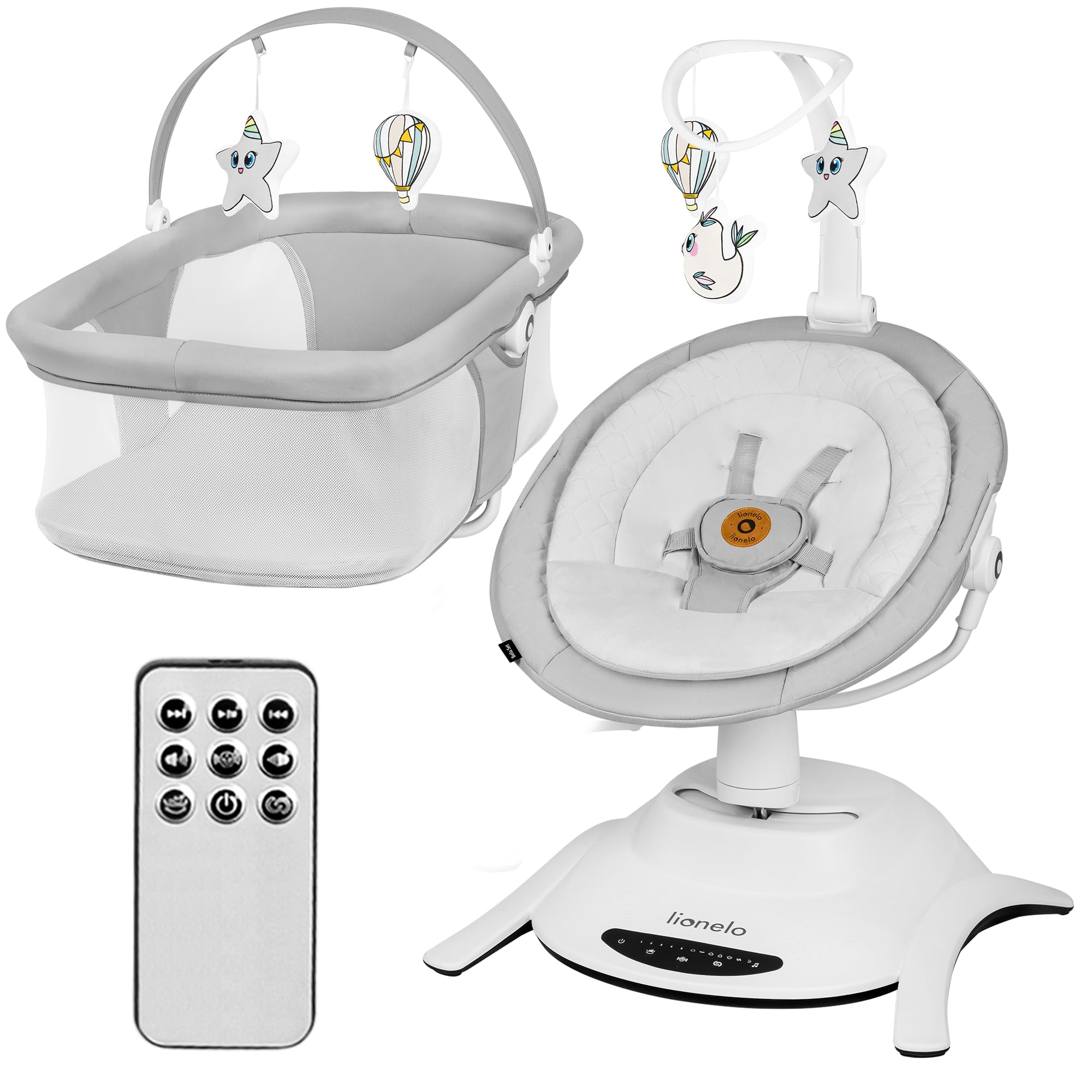 lionelo-bella-set-transat-lectrique-2en1-nacelle-360 image 1