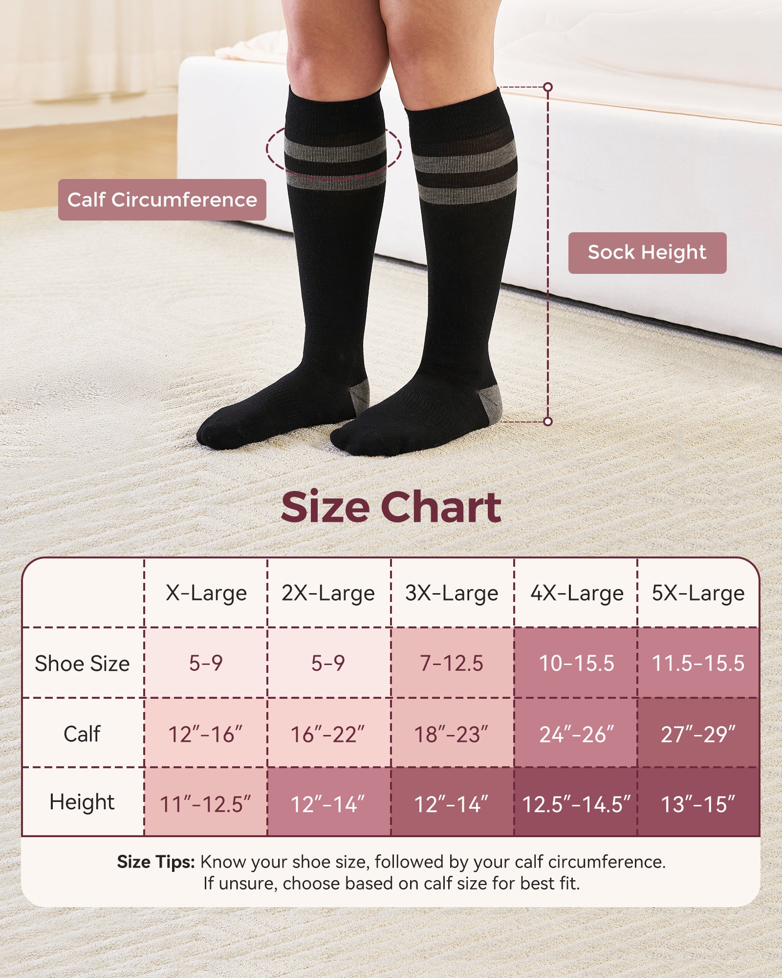 momcozy-m-series-chaussettes-compression-femme-gris-rose image 8