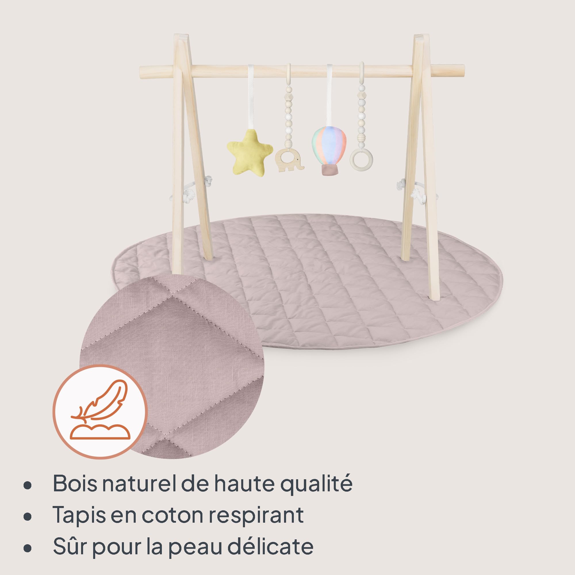 lionelo-anis-tapis-d-veil-arche-bois-100-cm-coton image 3