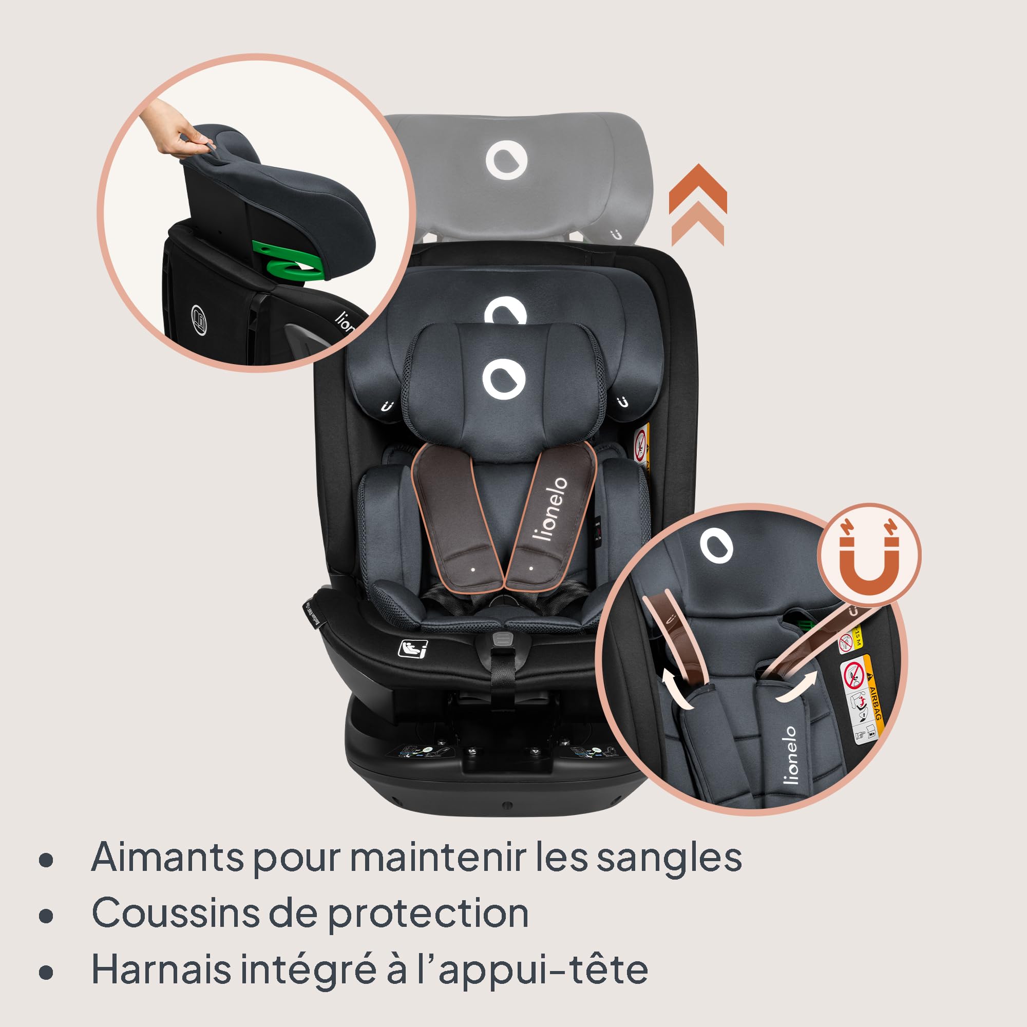 lionelo-bastiaan-rwf-si-ge-auto-pivotant-gris-0-36-kg image 7