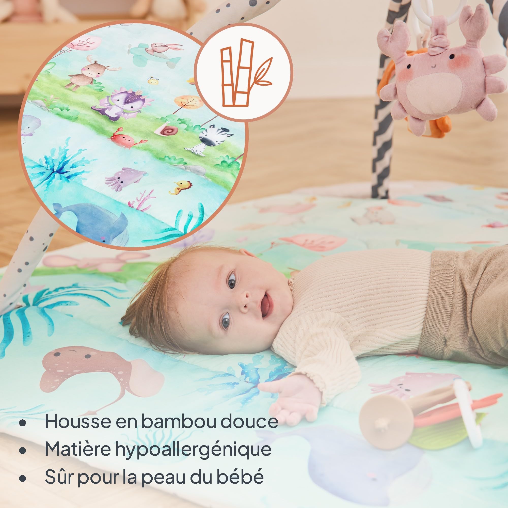 lionelo-anika-natural-tapis-d-veil-bambou-8-jouets-natural image 2