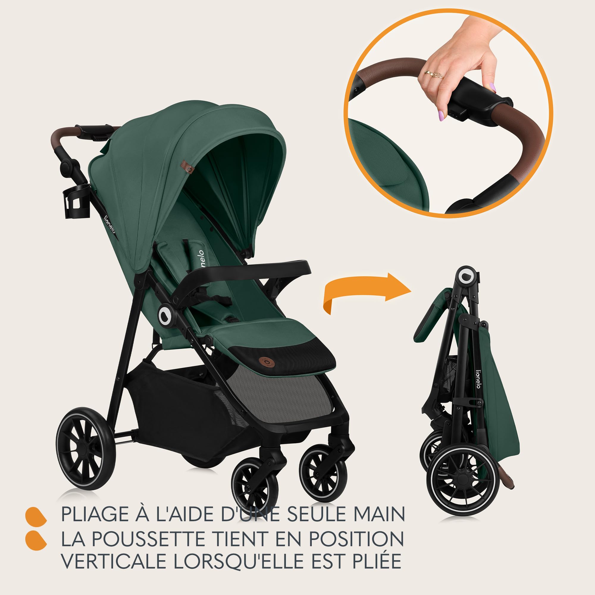 lionelo-emma-one-poussette-canne-verte-22-kg-upf50 image 5