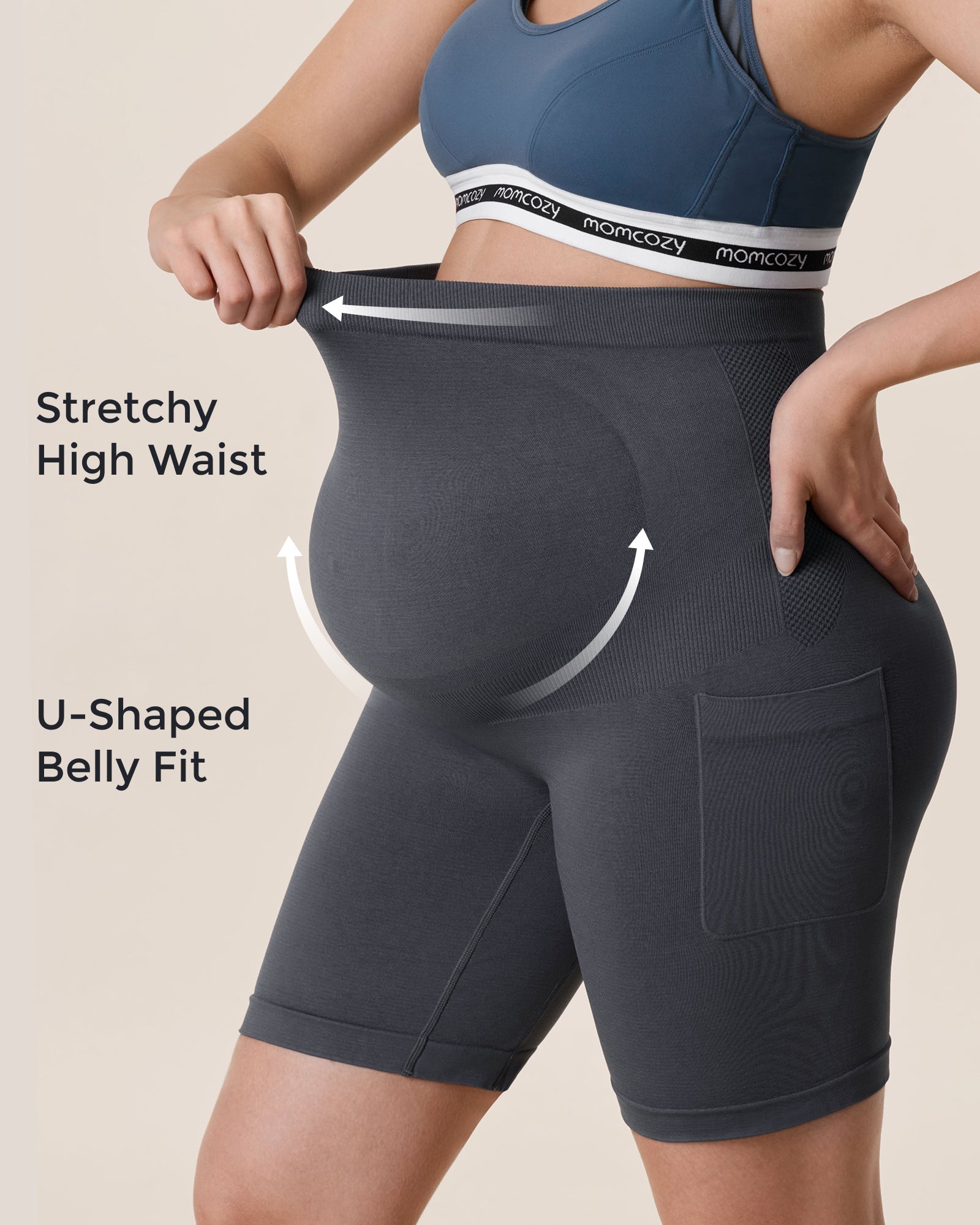momcozy-m-series-short-grossesse-biker-noir-m-soutien-ventre image 7