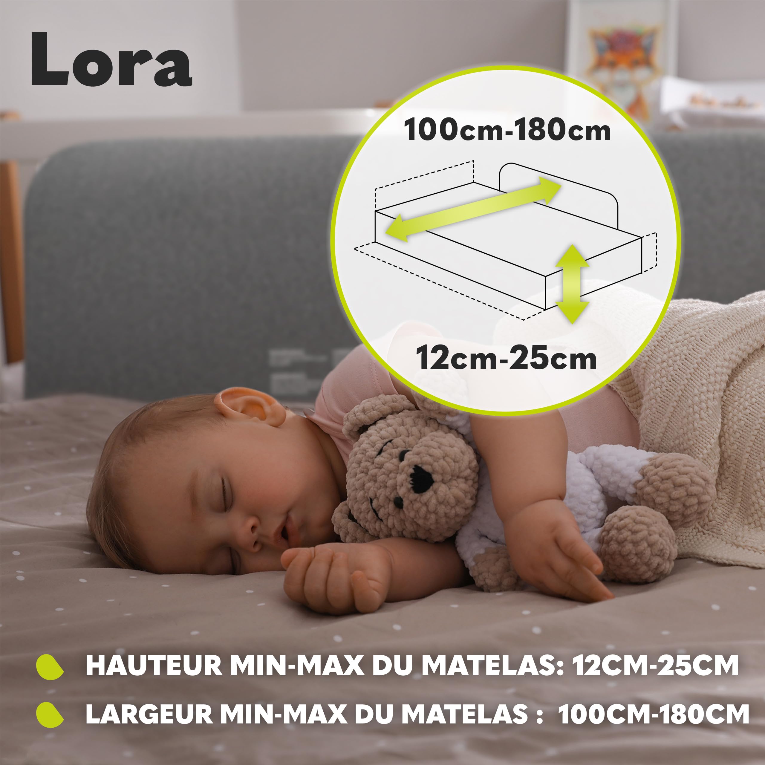 lionelo-lora-barri-re-de-lit-b-b-pliable-gris-105-cm image 5