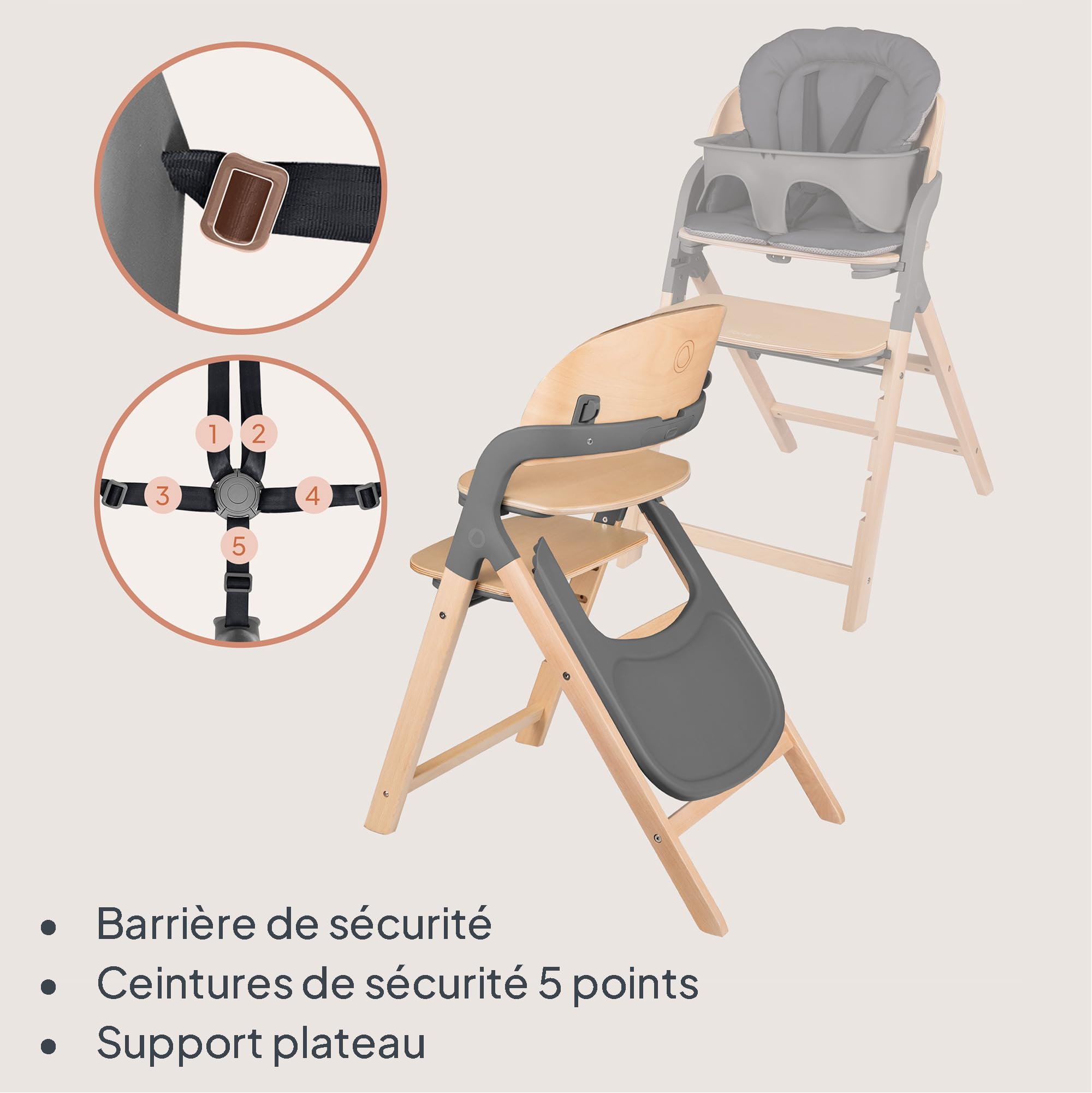 lionelo-megan-chaise-haute-bois-grise-volutive-110-kg image 6