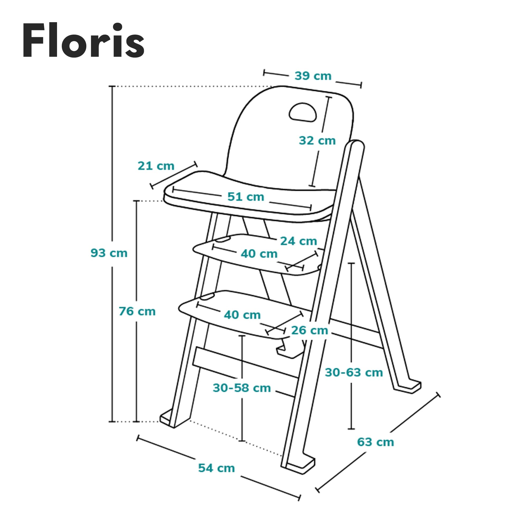 lionelo-floris-chaise-haute-volutive-blanc-6-mois-12-ans image 8