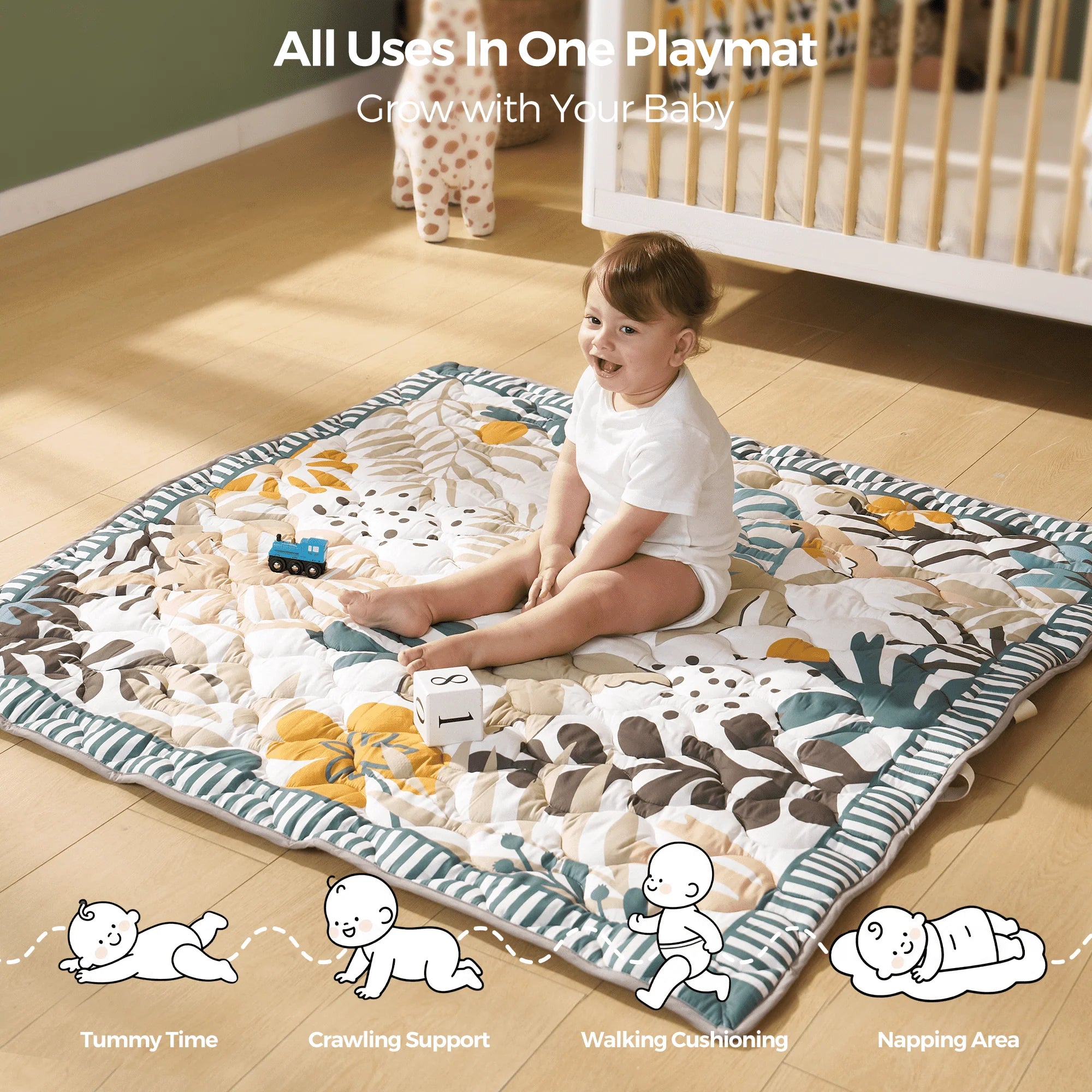 momcozy-m-series-tapis-de-jeu-b-b-coton-bio-vert-for-t image 3