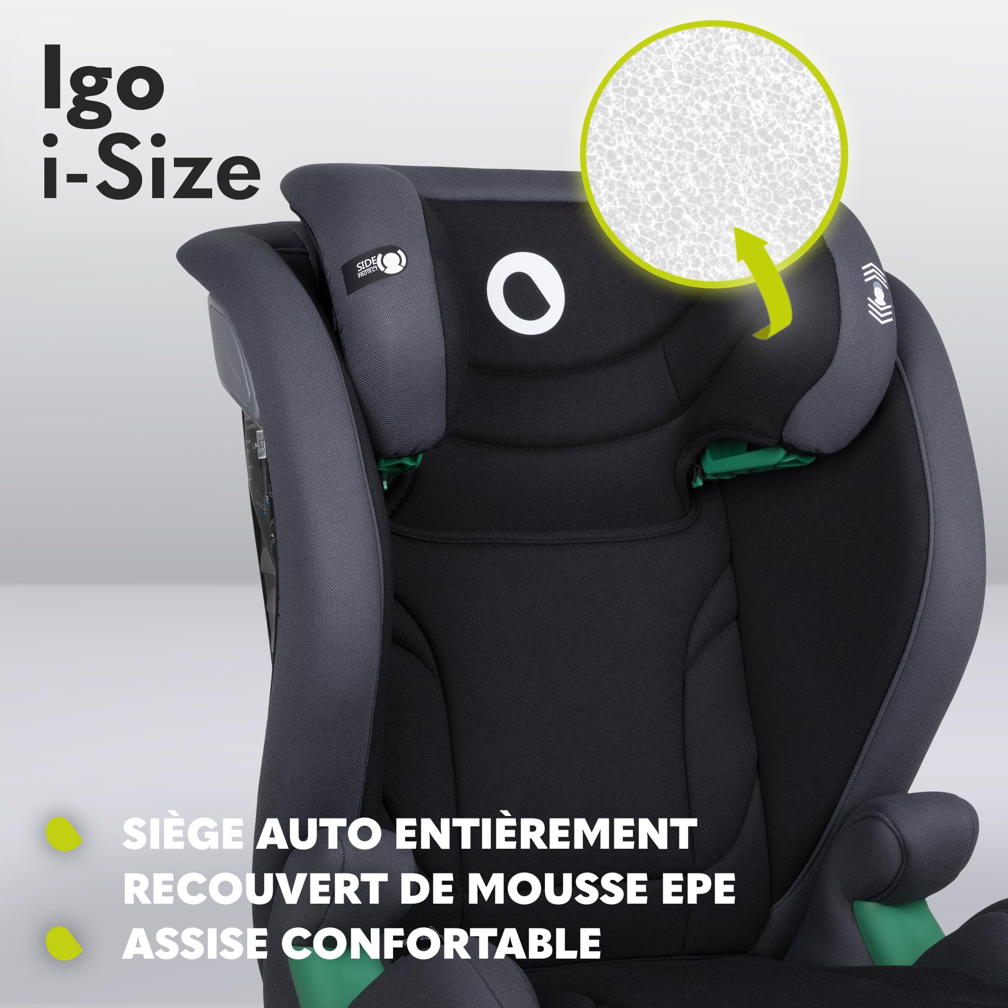 lionelo-igo-i-size-si-ge-auto-gris-100-150-cm-isofix image 3