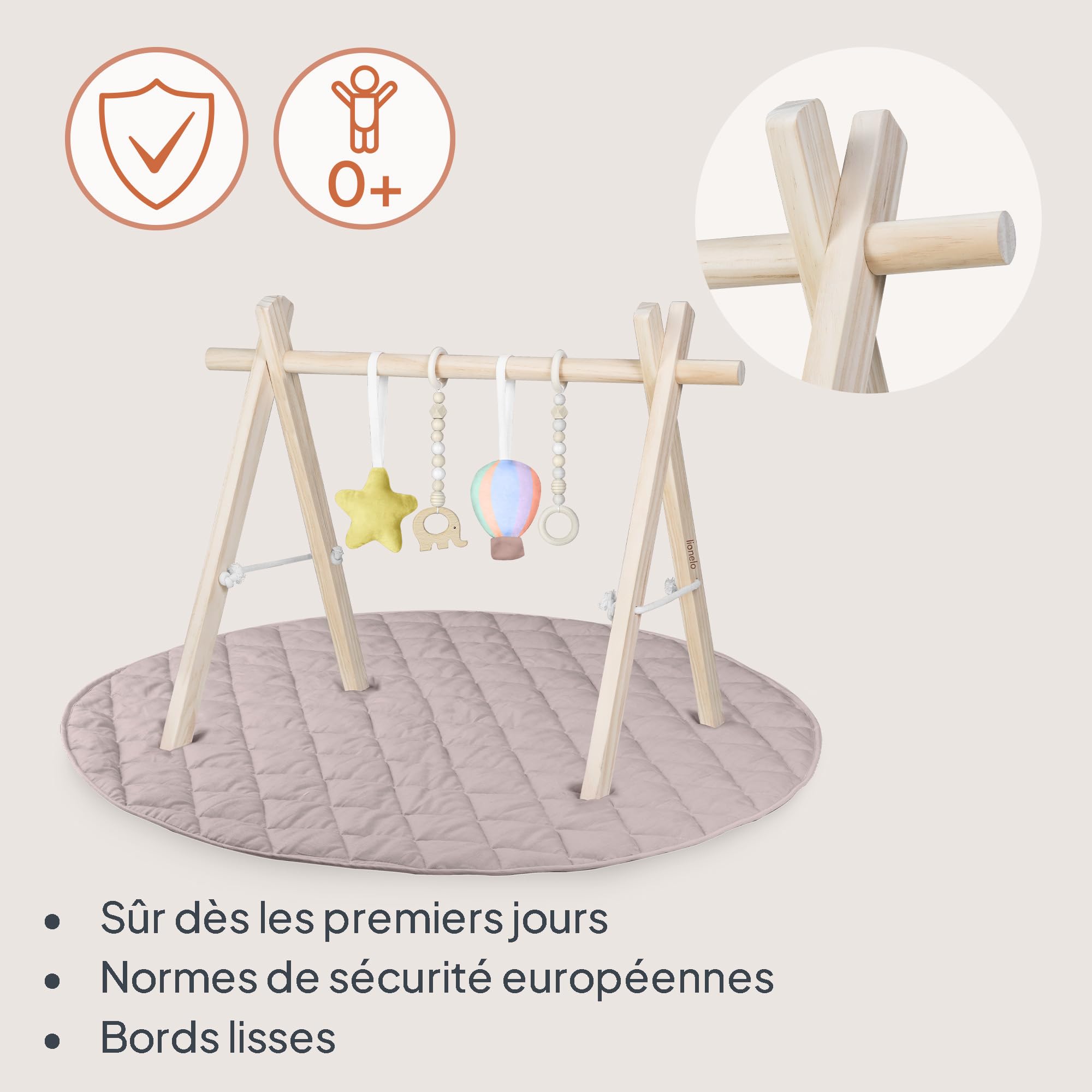 lionelo-anis-tapis-d-veil-arche-bois-100-cm-coton image 2