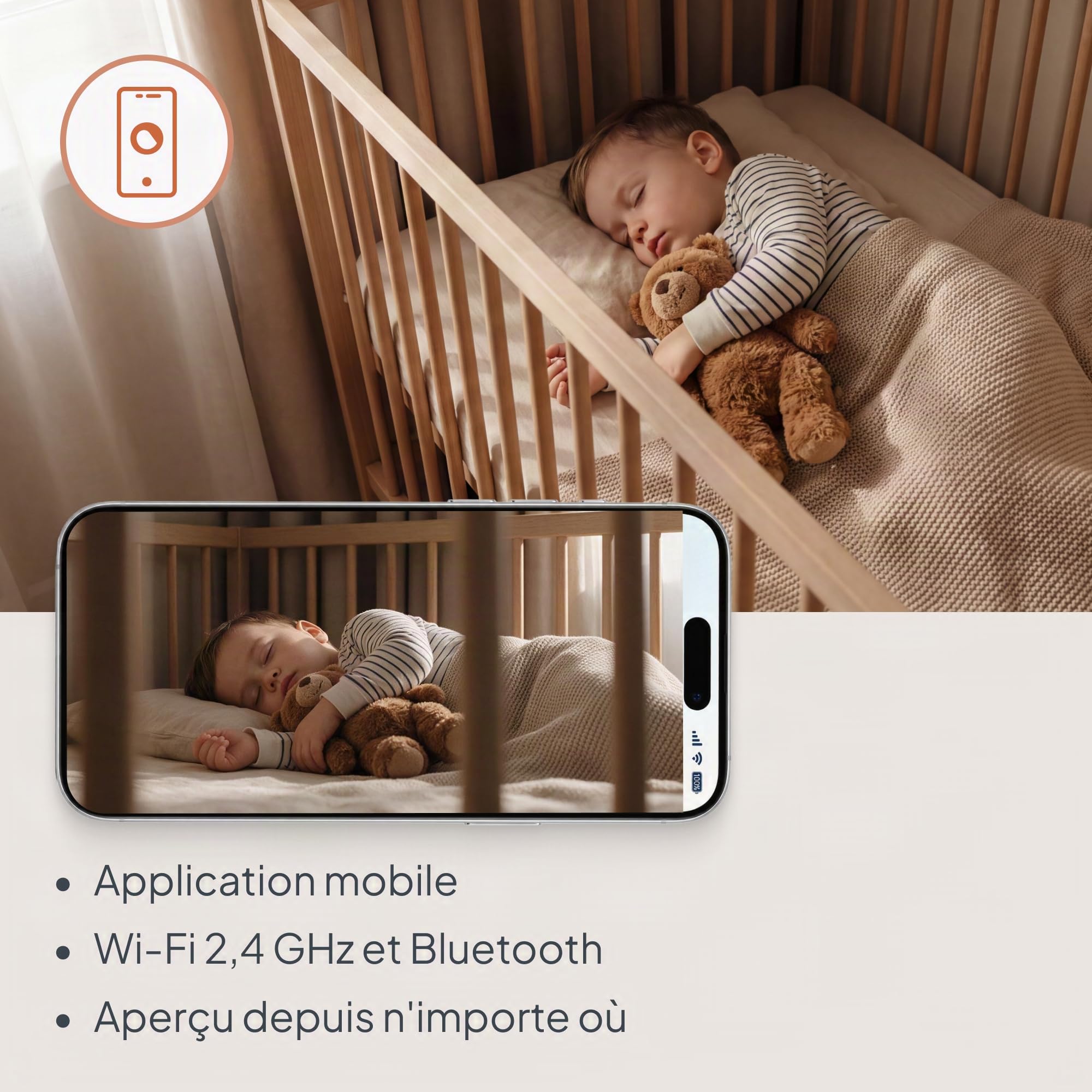lionelo-babyline-smart-2-0-babyphone-cam-ra-wifi-full-hd-1080p image 2