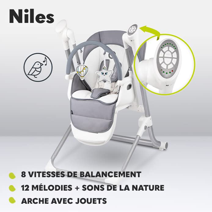 lionelo-niles-chaise-haute-2-en-1-gris-balancelle-6-hauteurs image 4