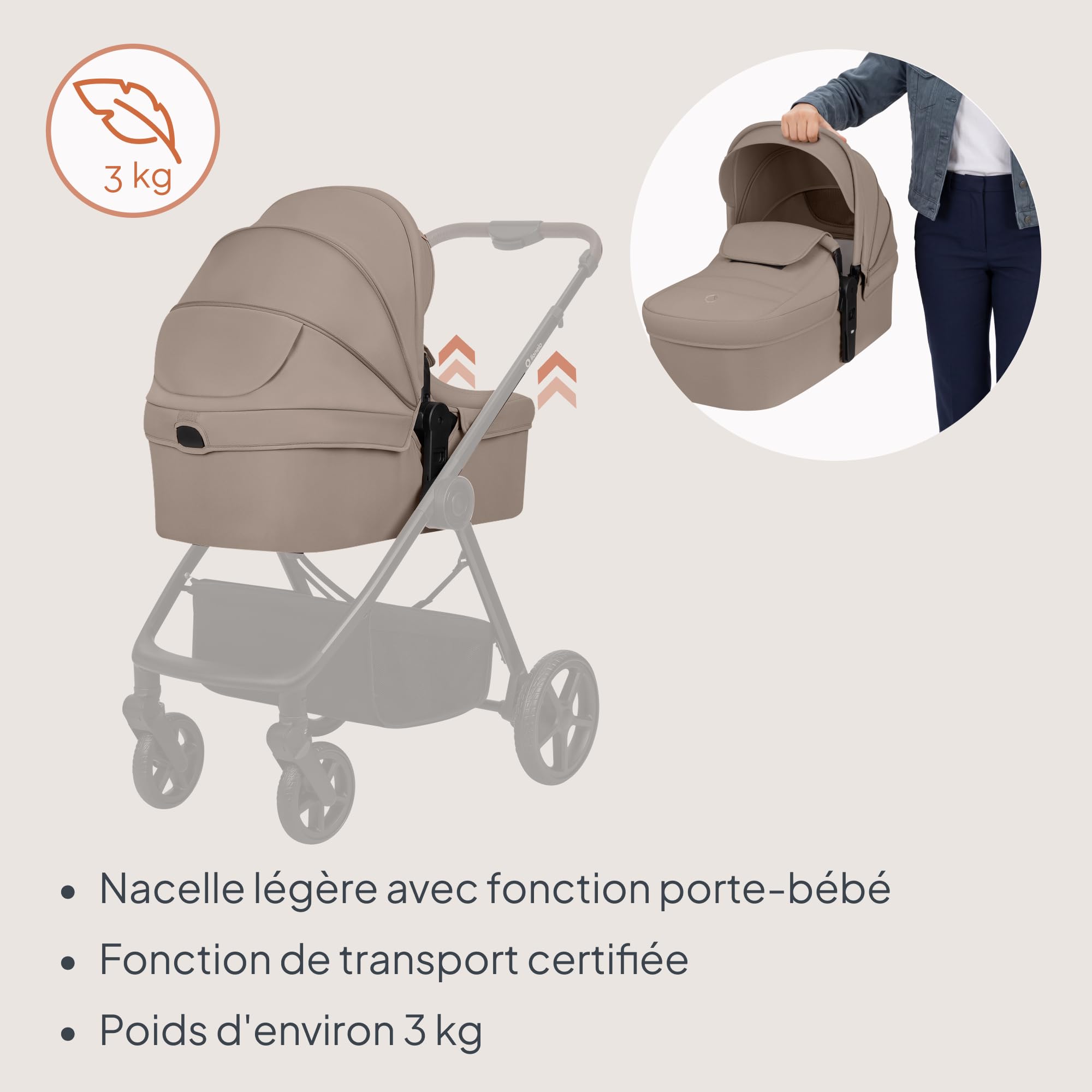 lionelo-greet-poussette-3-en-1-beige-nacelle-si-ge-auto image 5