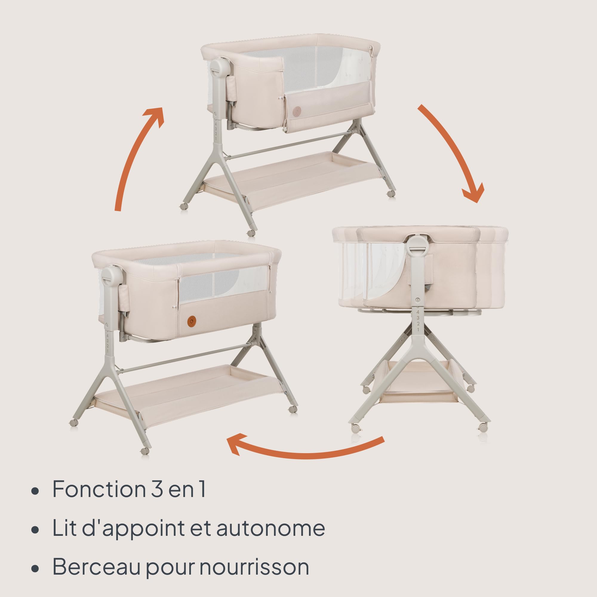 lionelo-leonie-plus-lit-cododo-3-en-1-beige-102x67-cm image 3