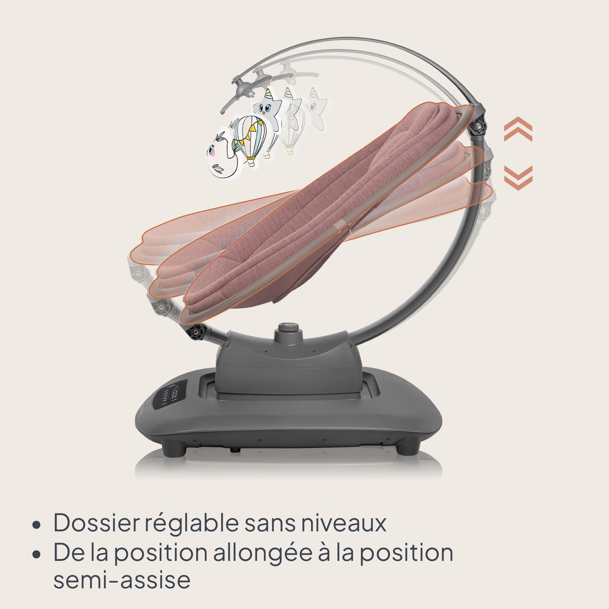 lionelo-blossom-transat-b-b-lectrique-rose-5-vitesses-bluetooth image 4