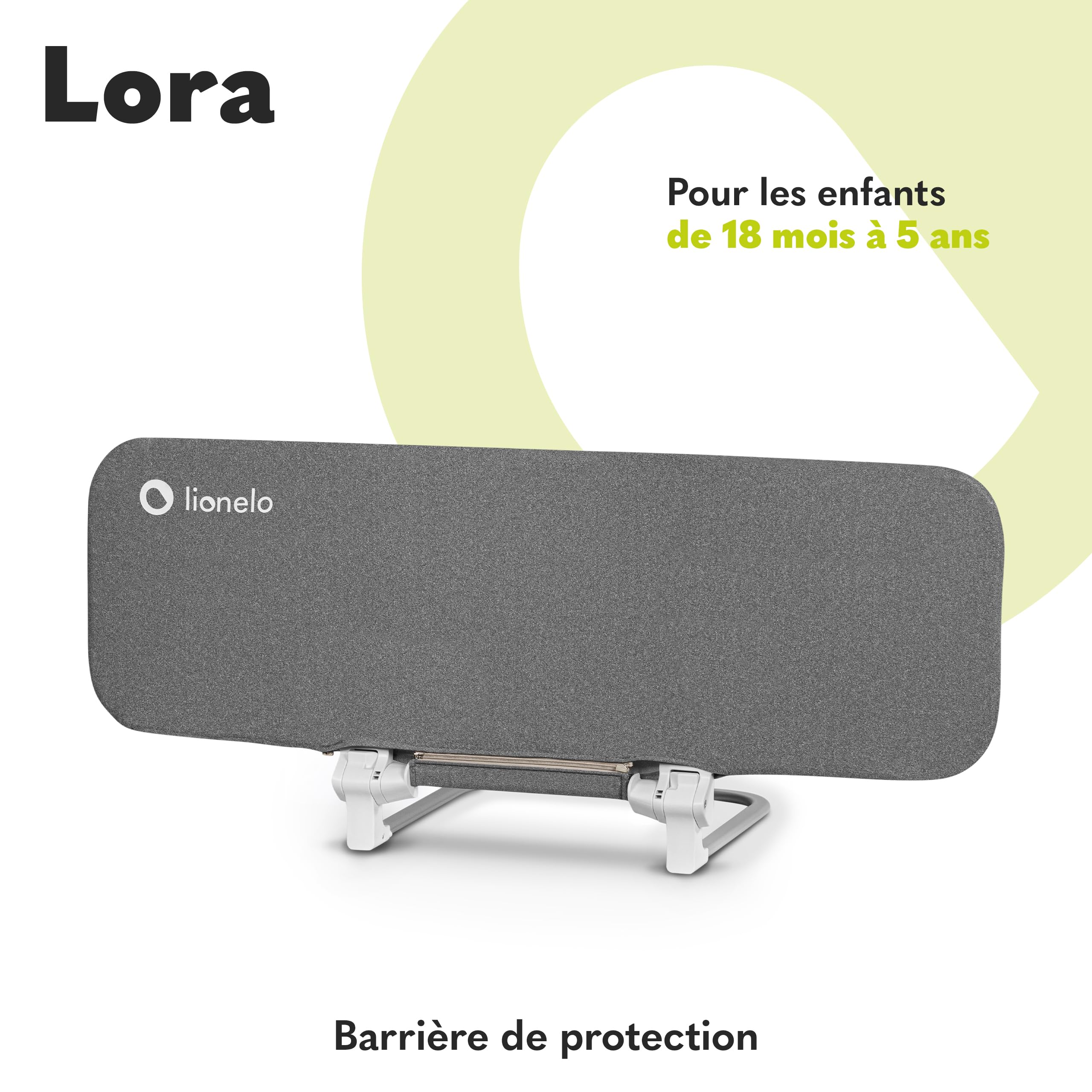 lionelo-lora-barri-re-de-lit-b-b-pliable-gris-105-cm image 2