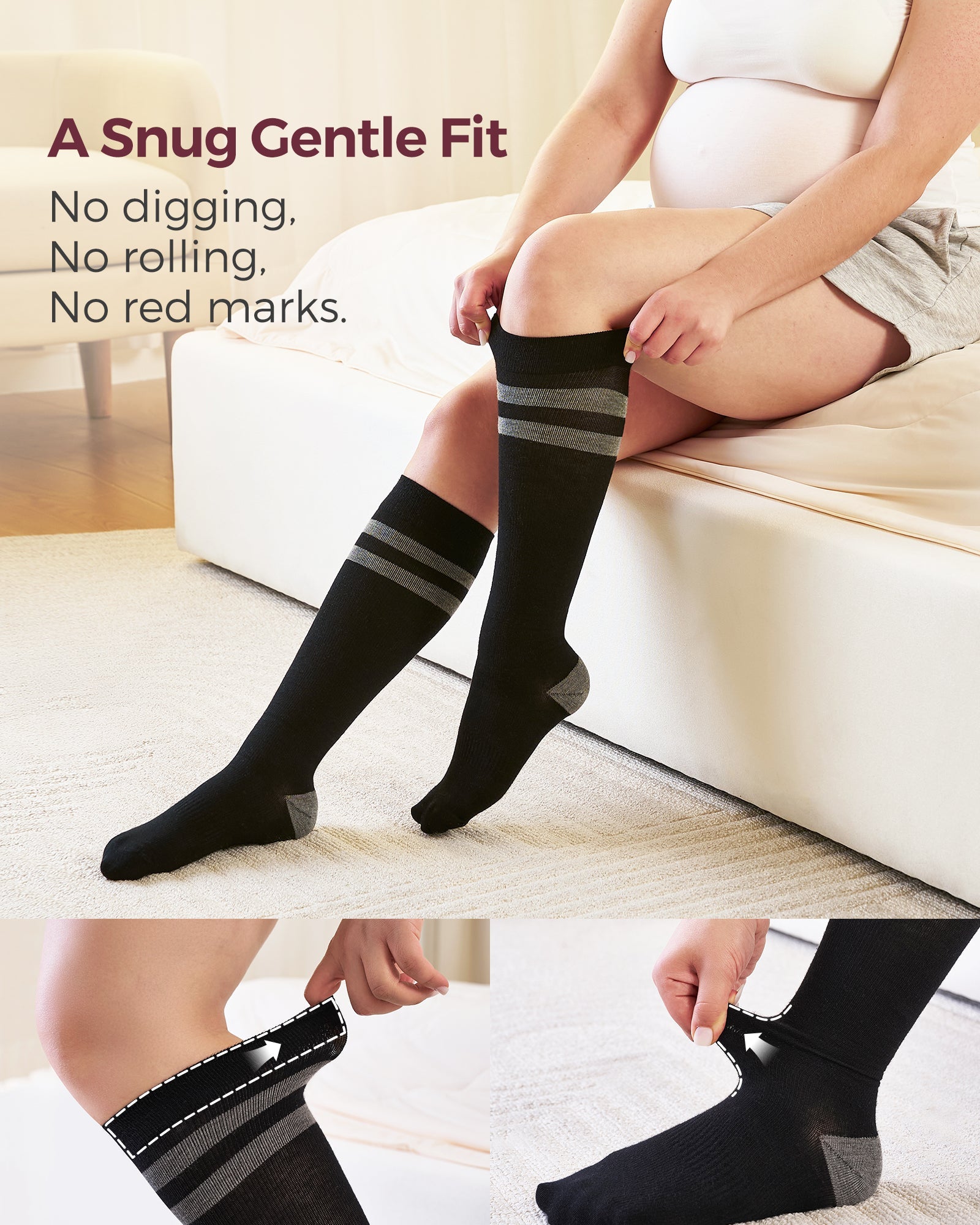 momcozy-m-series-chaussettes-compression-femme-gris-rose image 4