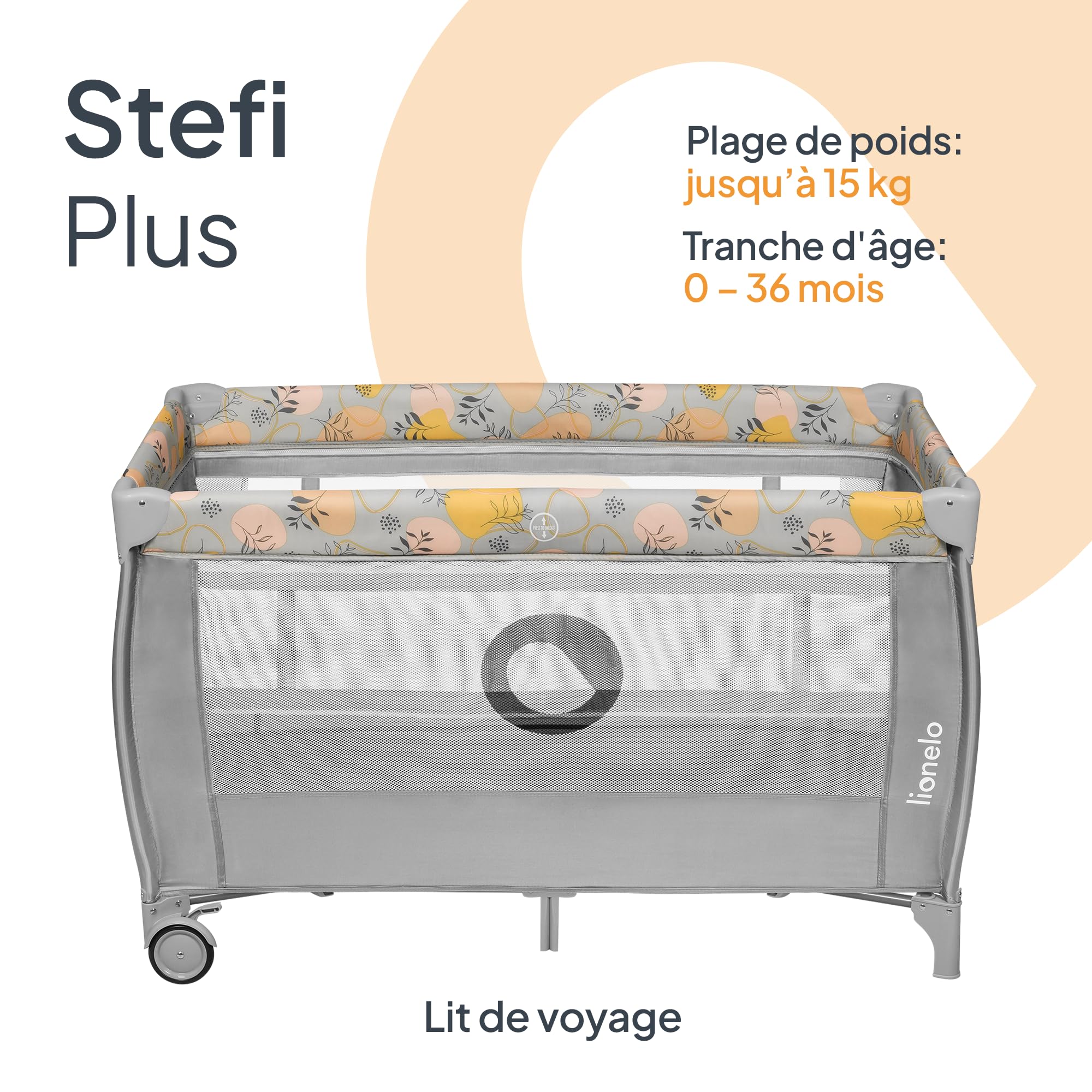 lionelo-stefi-plus-lit-parapluie-rose-jaune-120x60-15-kg image 2