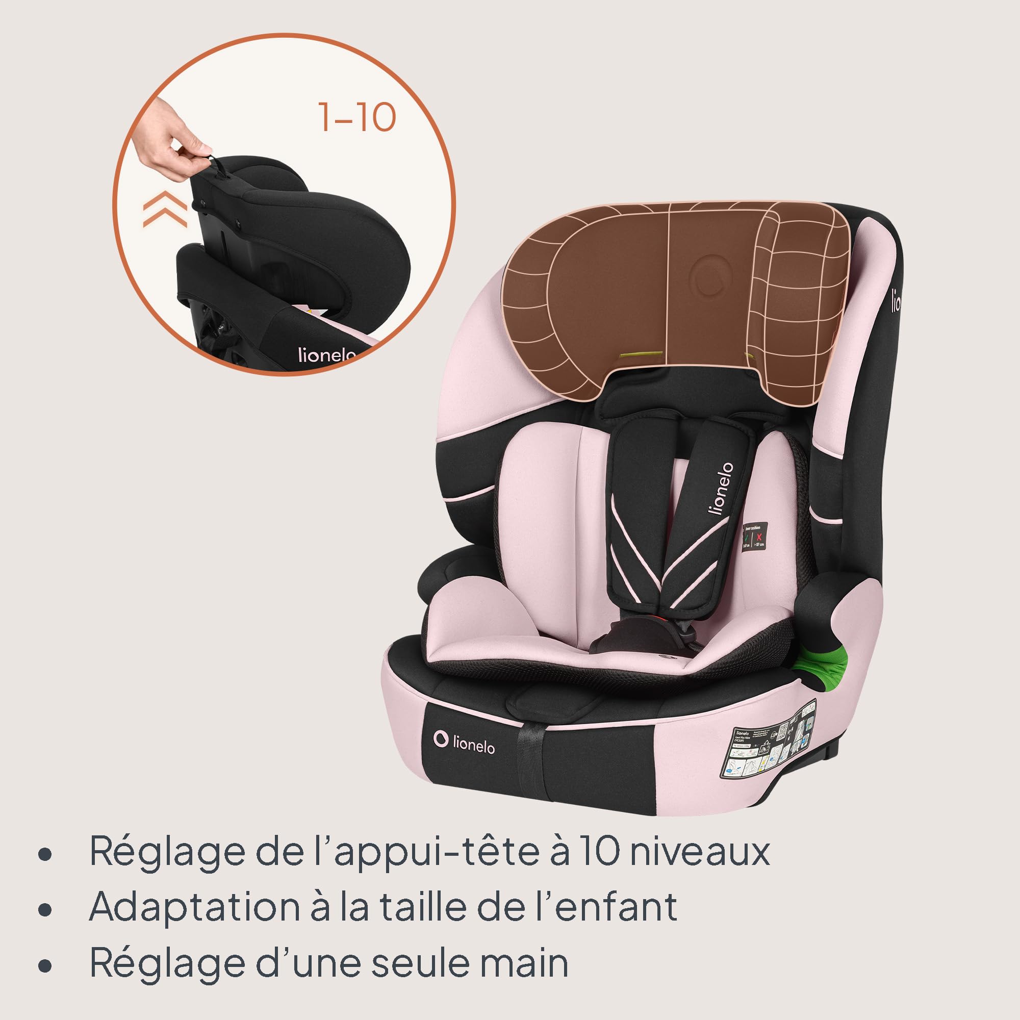 lionelo-levi-fix-i-size-si-ge-auto-rose-76-150-cm-isofix image 6
