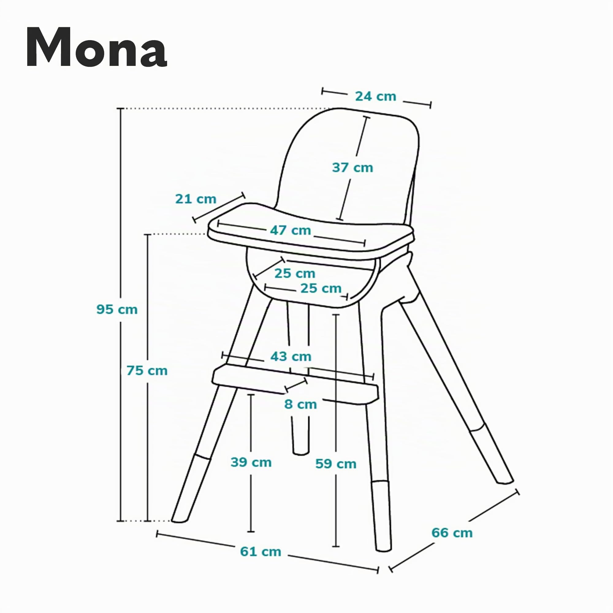 lionelo-mona-chaise-haute-volutive-4-en-1-15-kg image 8