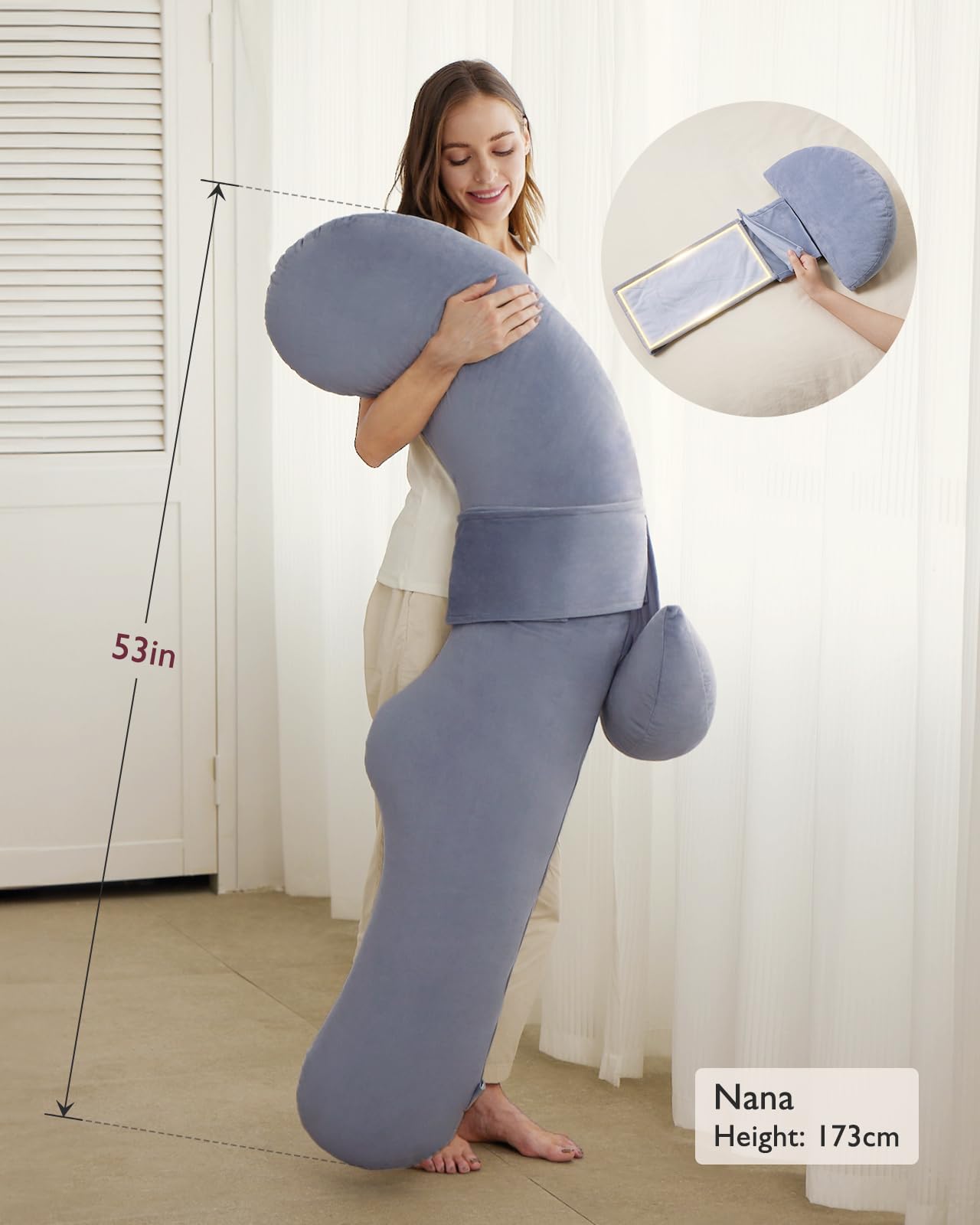 momcozy-m-series-oreiller-grossesse-forme-f-gris-velours image 6