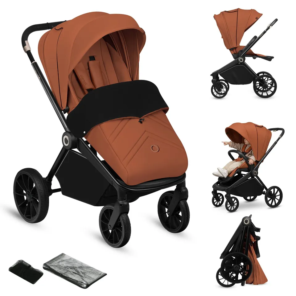 lionelo-mika-plus-poussette-marron-jusqu-22-kg-canopy-xxl image 1