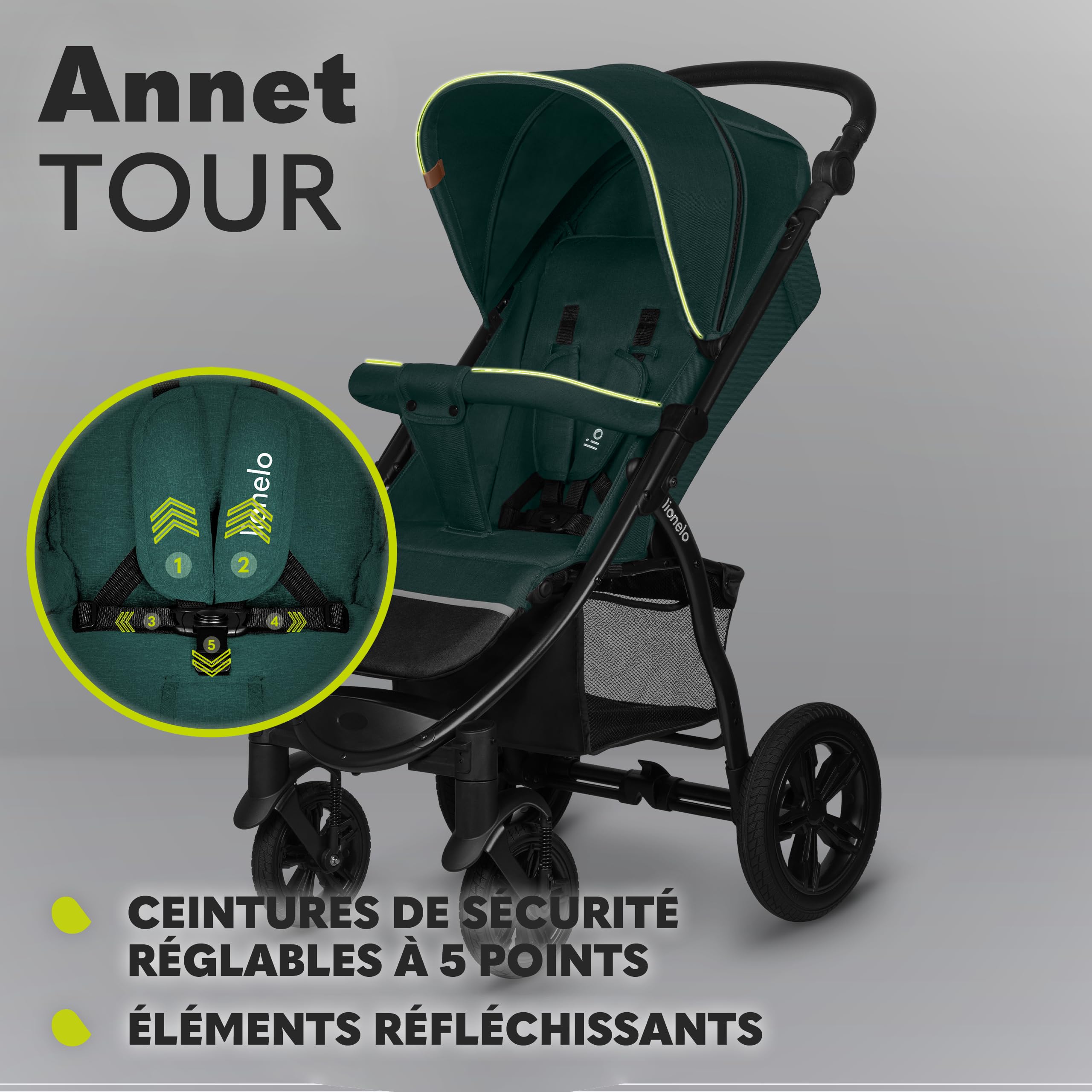 lionelo-annet-tour-poussette-canne-vert-22-kg image 6