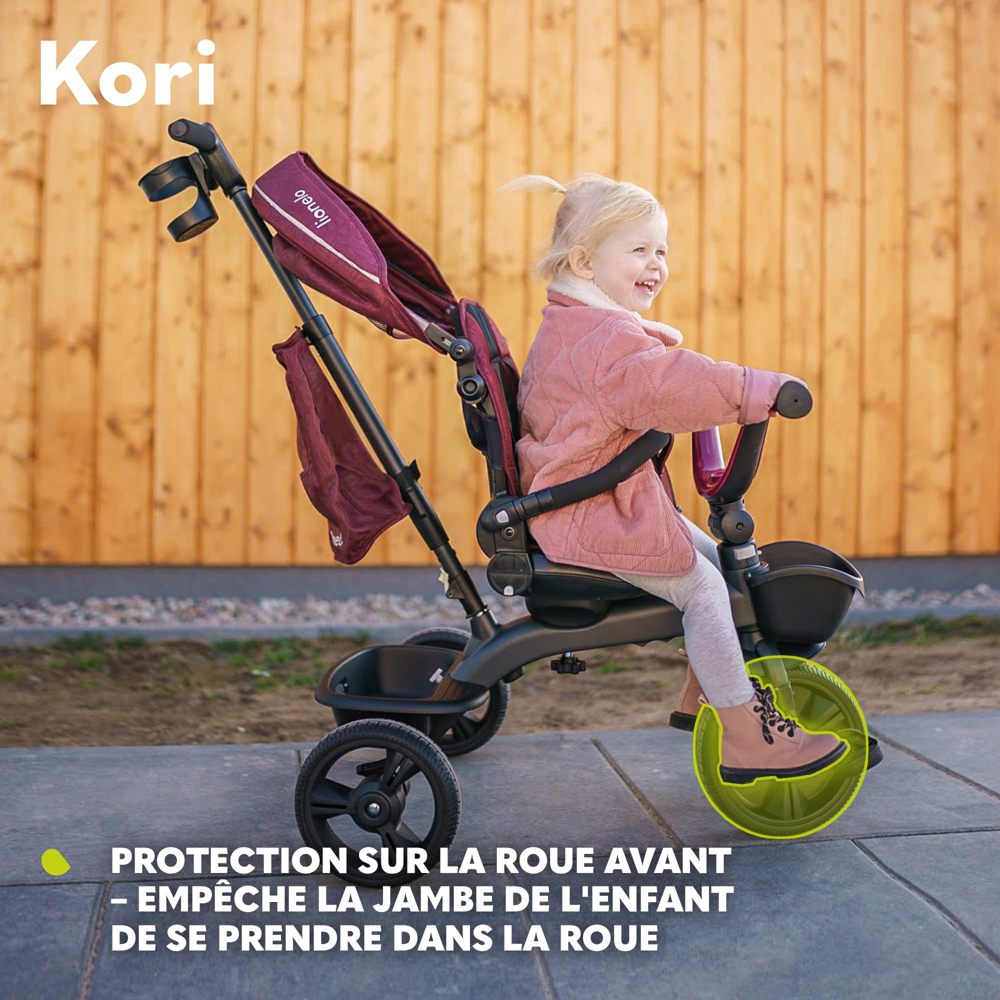 lionelo-kori-tricycle-poussette-2-en-1-meraude-18-mois image 5