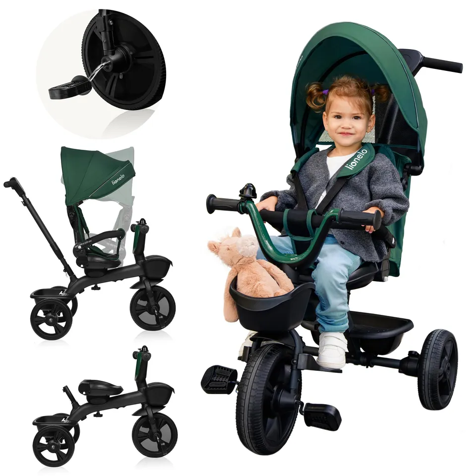 lionelo-kori-tricycle-poussette-2-en-1-meraude-18-mois image 1