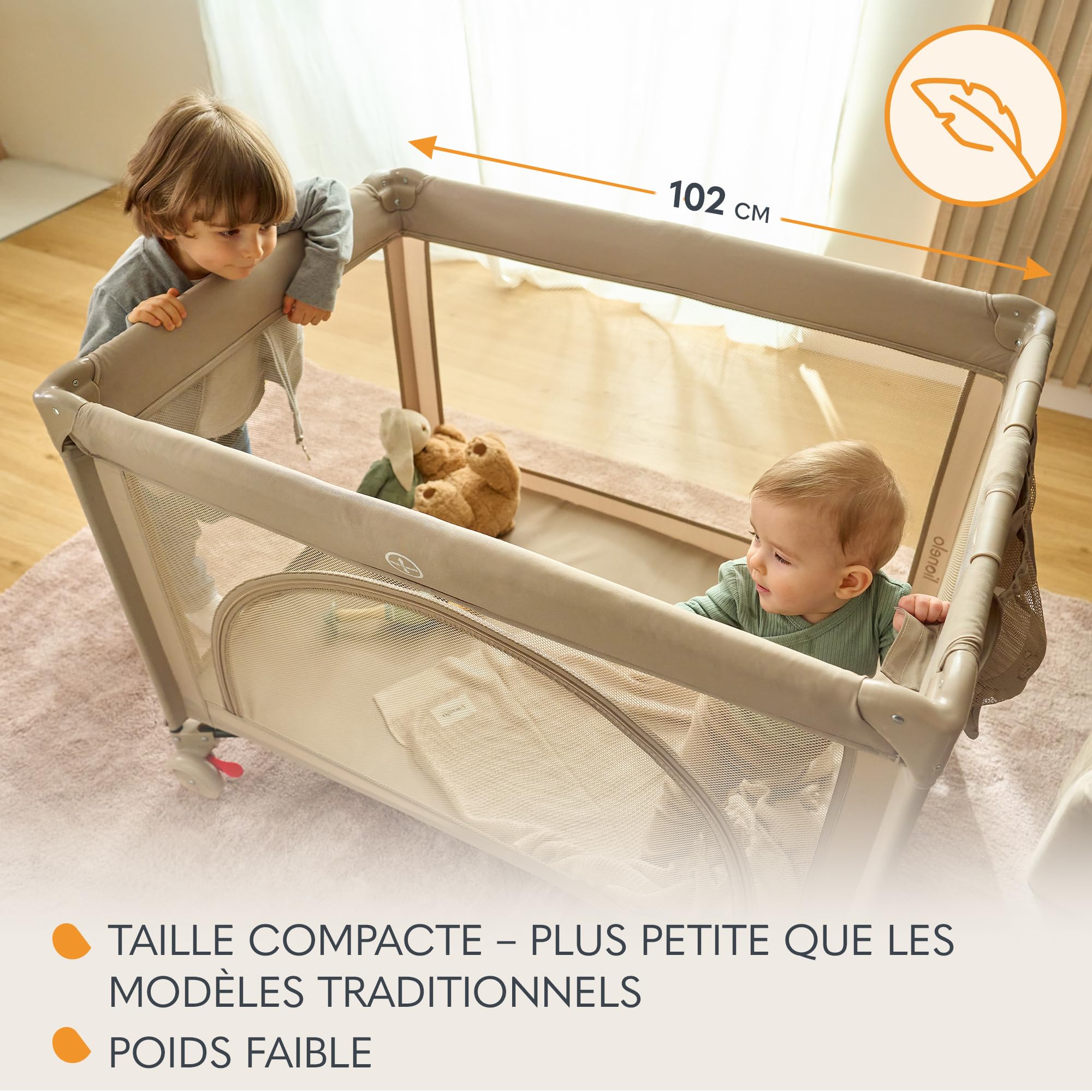 lionelo-laura-lit-parapluie-2-en-1-parc-b-b-rose image 3