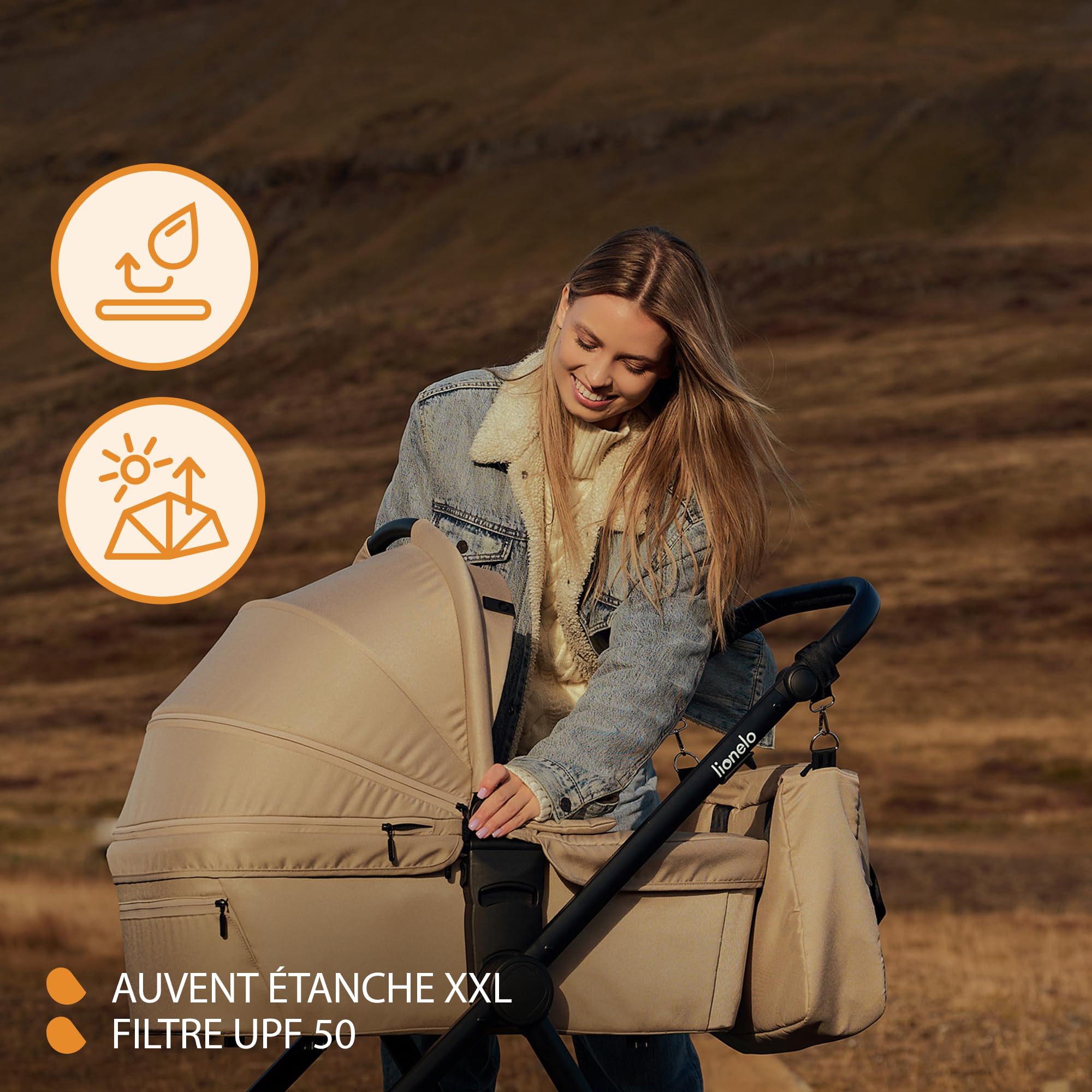 lionelo-meril-2-en-1-poussette-b-b-nacelle-beige-22-kg image 8