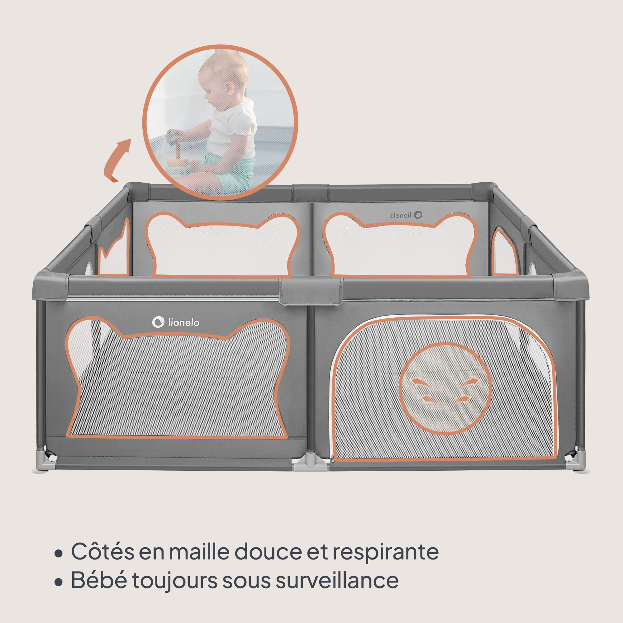 lionelo-willow-xl-parc-b-b-gris-187x207-cm-pliable image 4