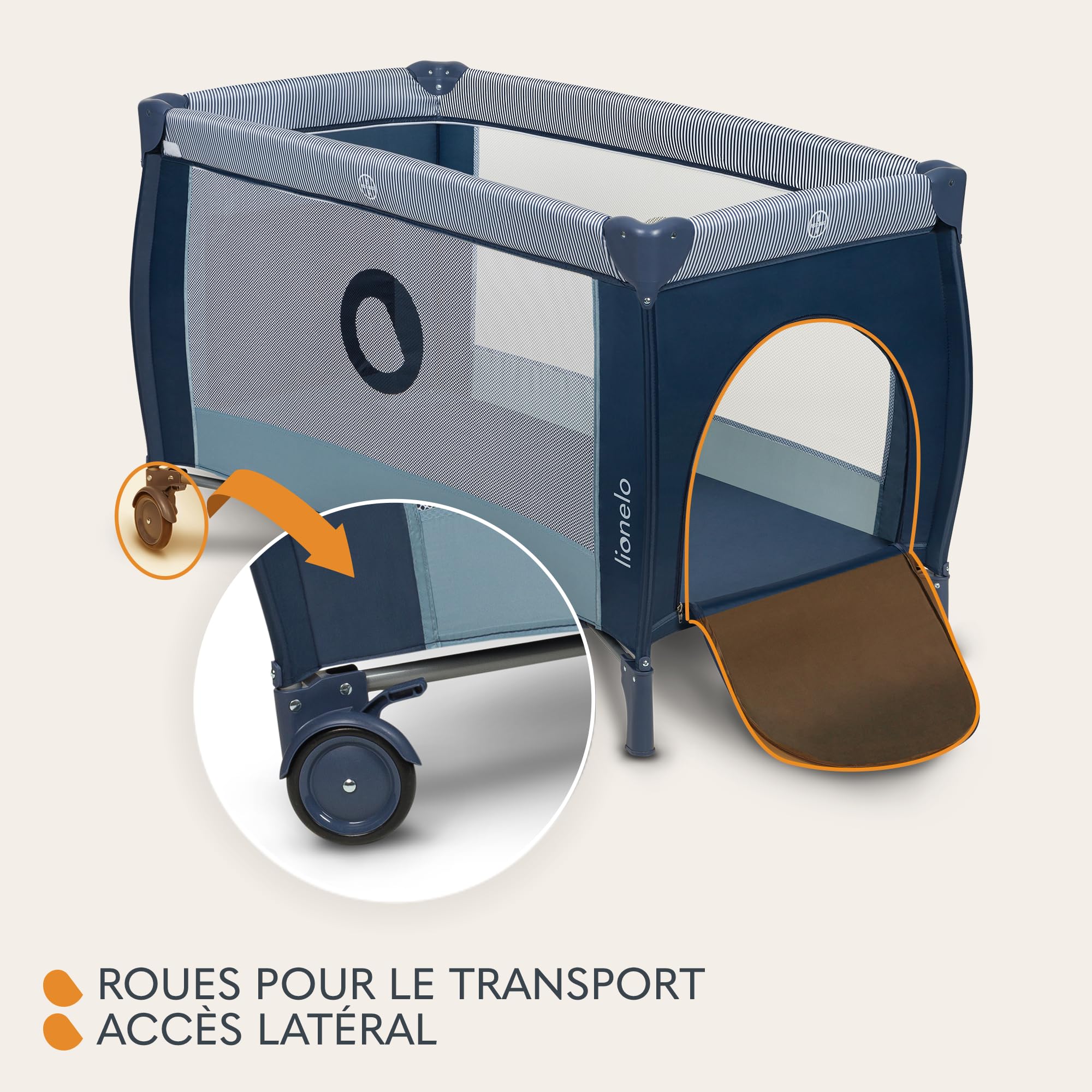 lionelo-sven-plus-lit-b-b-2-en-1-bleu-marine-pliable image 5