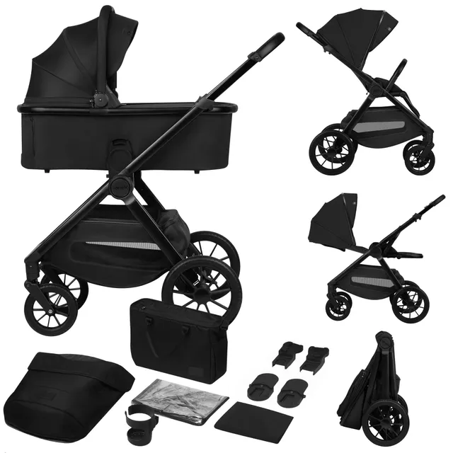 lionelo-layla-poussette-2-en-1-black-nacelle-22-kg-r-versible image 1