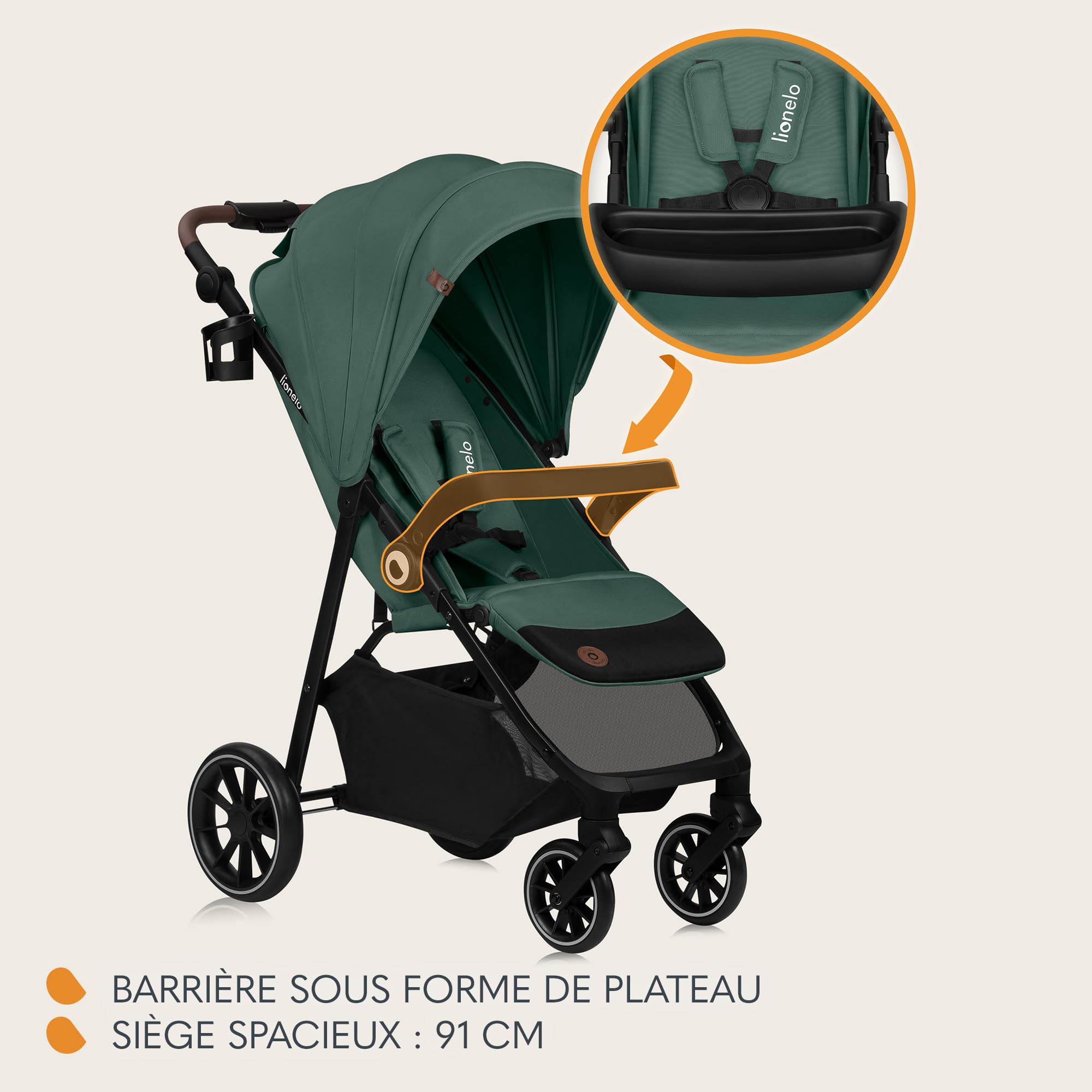 lionelo-emma-one-poussette-canne-verte-22-kg-upf50 image 8