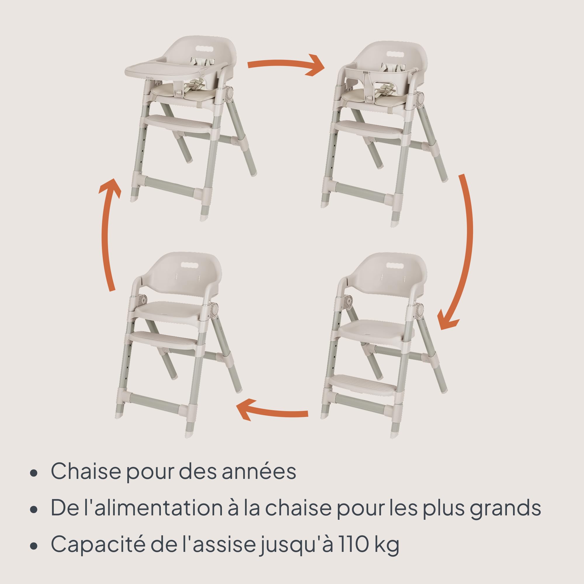 lionelo-matt-chaise-haute-b-b-3-en-1-beige-sand-pliable image 5